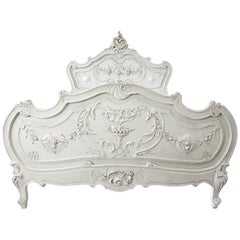 Antique Louis XV Style Painted French Bed Full or Queen Size