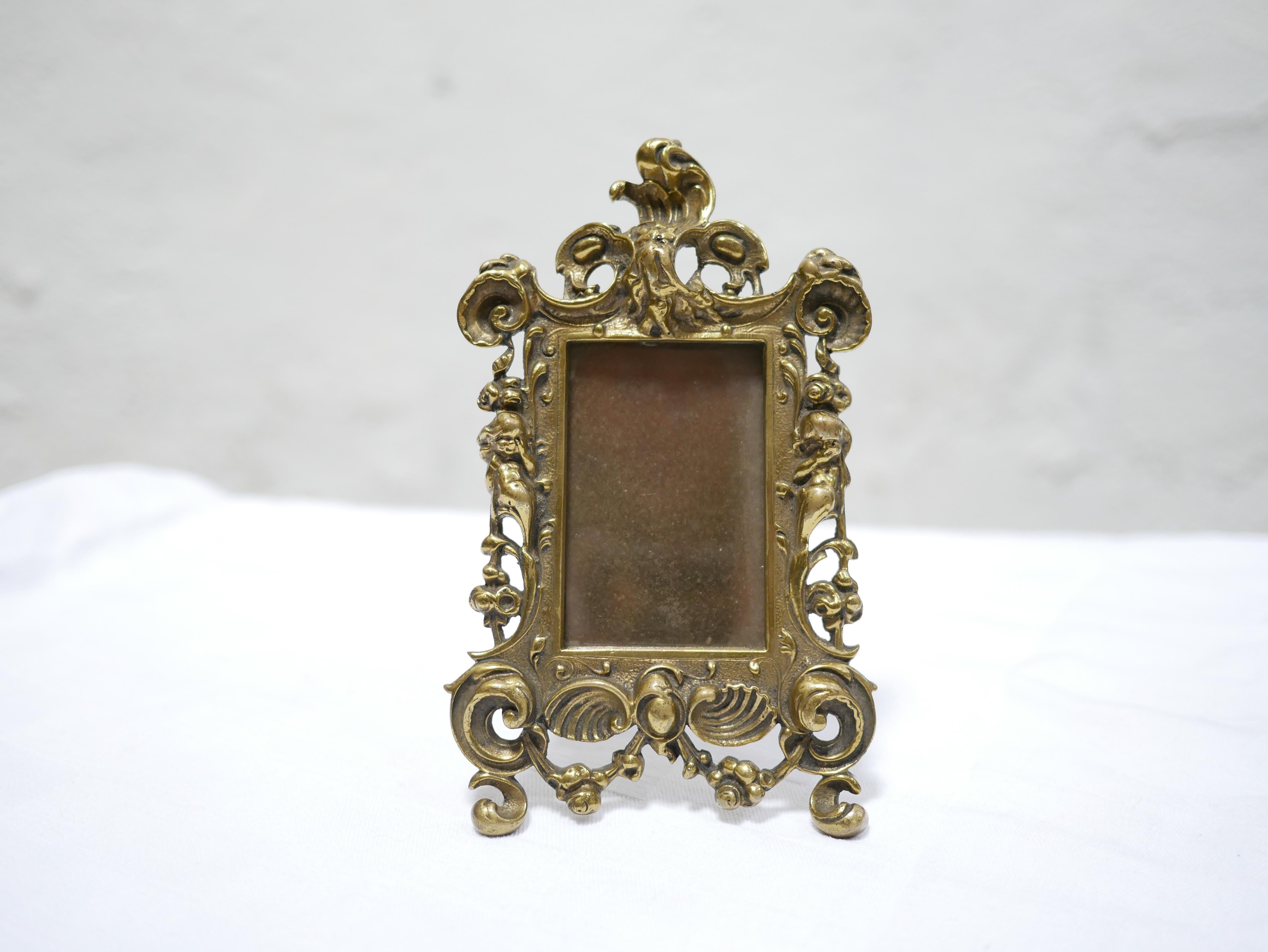 19th Century Antique Louis XV Style Photo Frame from the Napoleon III Period in Gilt Bronze For Sale