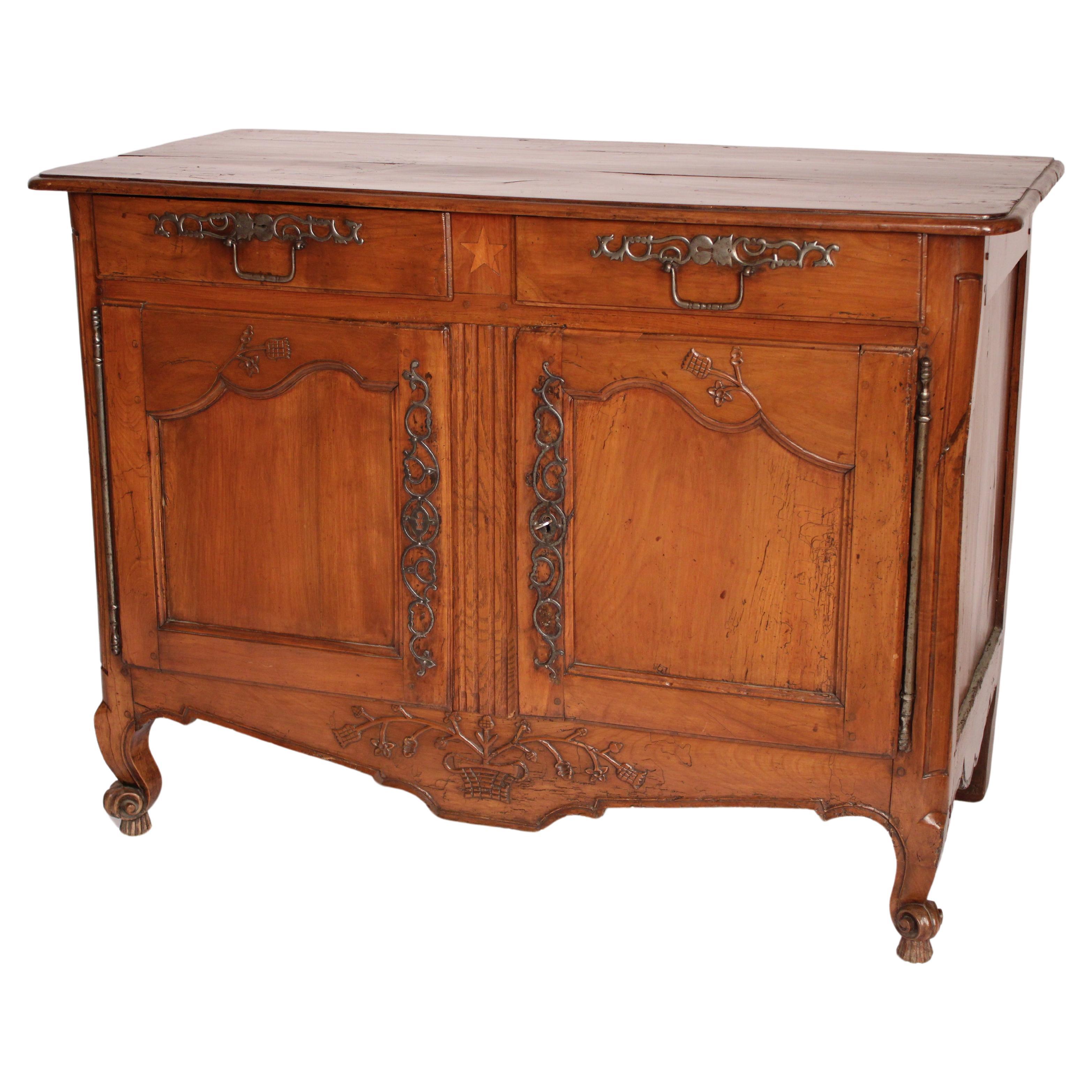 Antique Louis XV Style Provincial Fruitwood Buffet For Sale