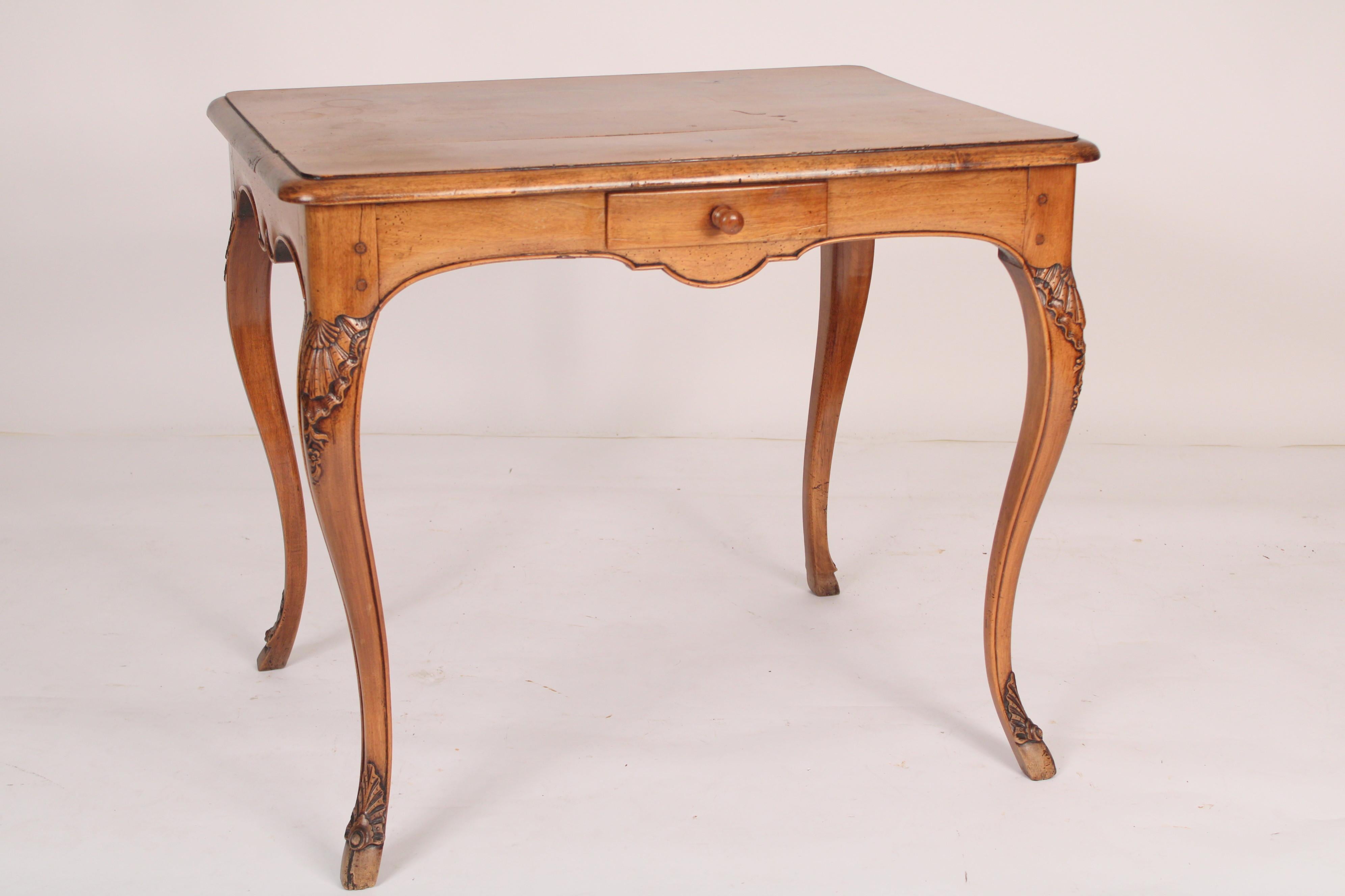 French Antique Louis XV Style Provincial Walnut End / Writing Table For Sale