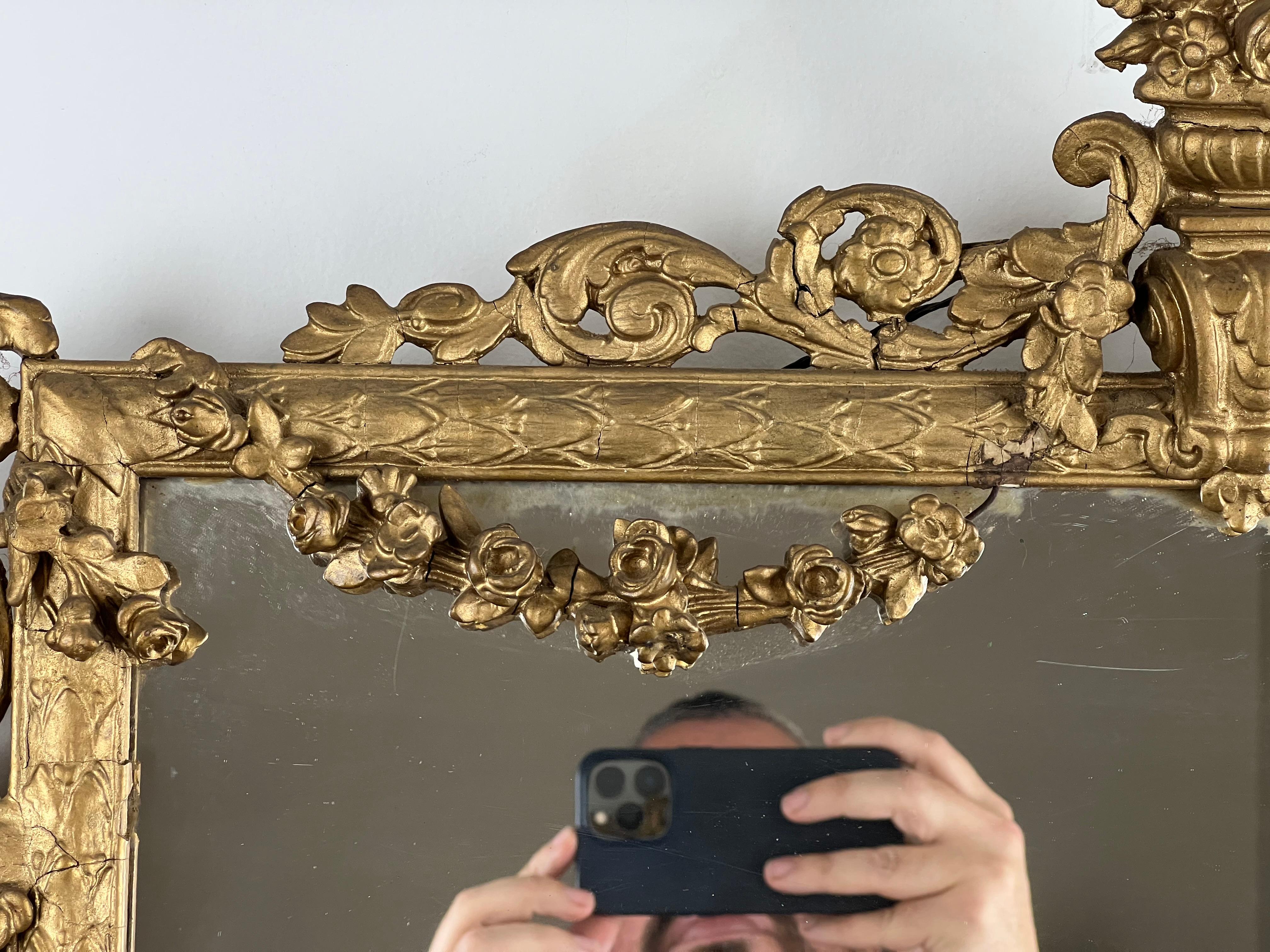 Antiguo Espejo de Tres Paneles Estilo Luis XV Flanqueado por Imágenes de Napoleón en venta 1