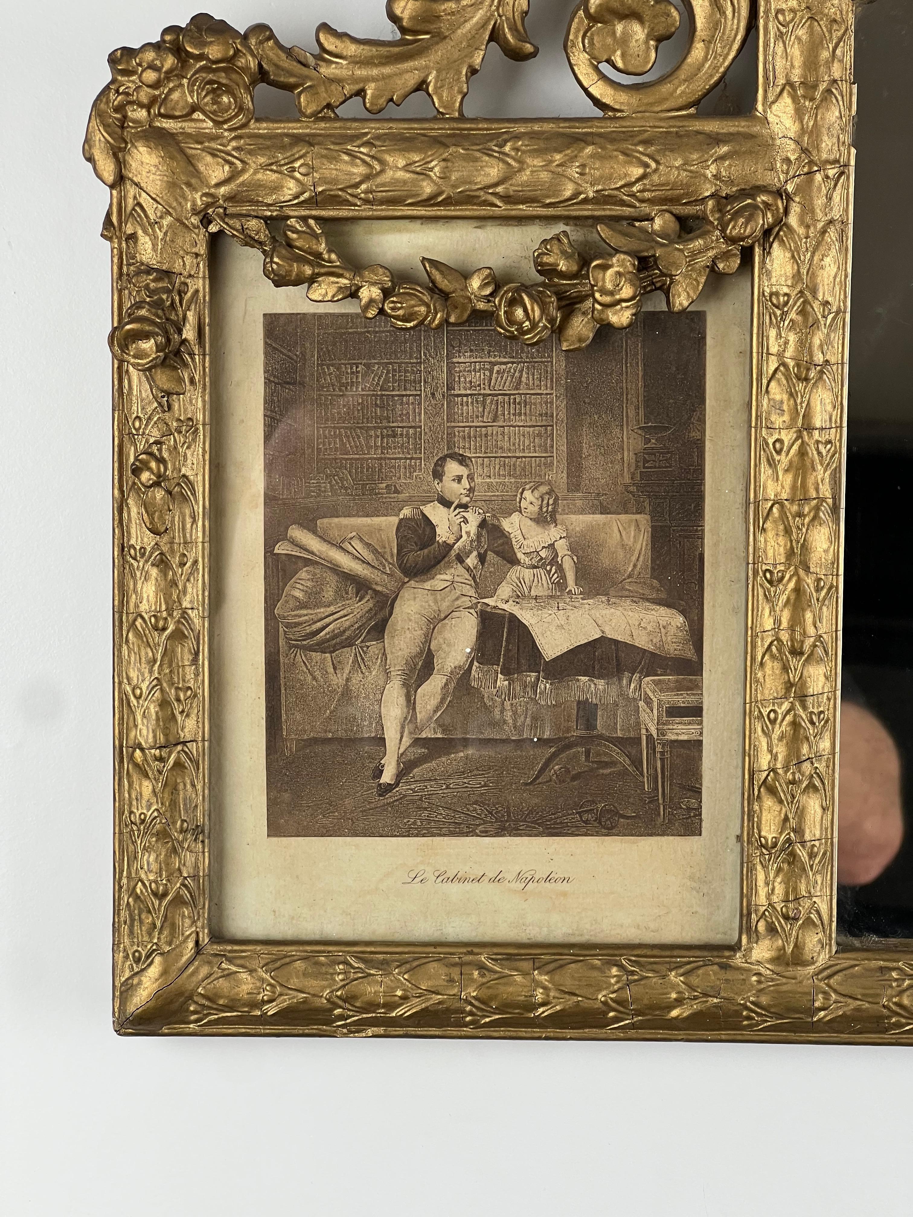 Antiguo Espejo de Tres Paneles Estilo Luis XV Flanqueado por Imágenes de Napoleón en venta 3