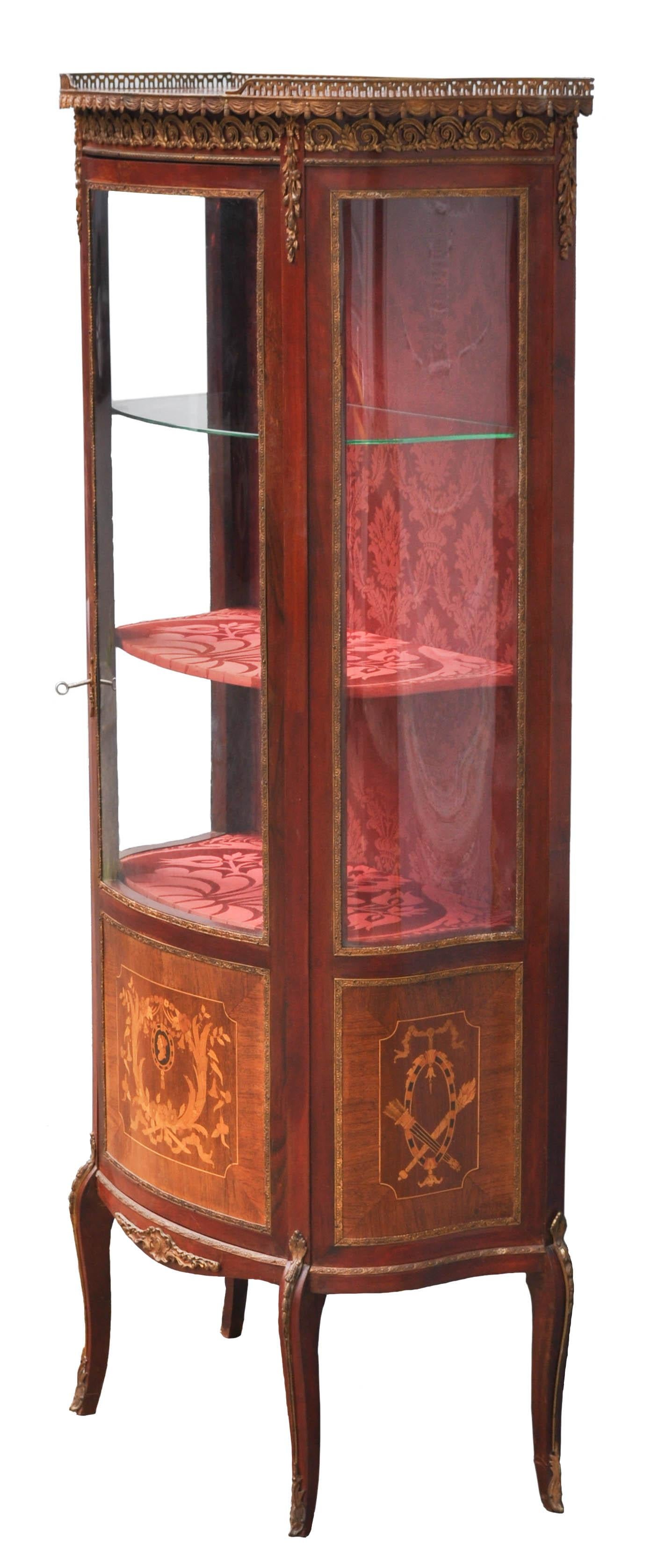 French Antique Louis XV Style Vernis Martin China Display Cabinet/Vitrine, circa 1900 For Sale