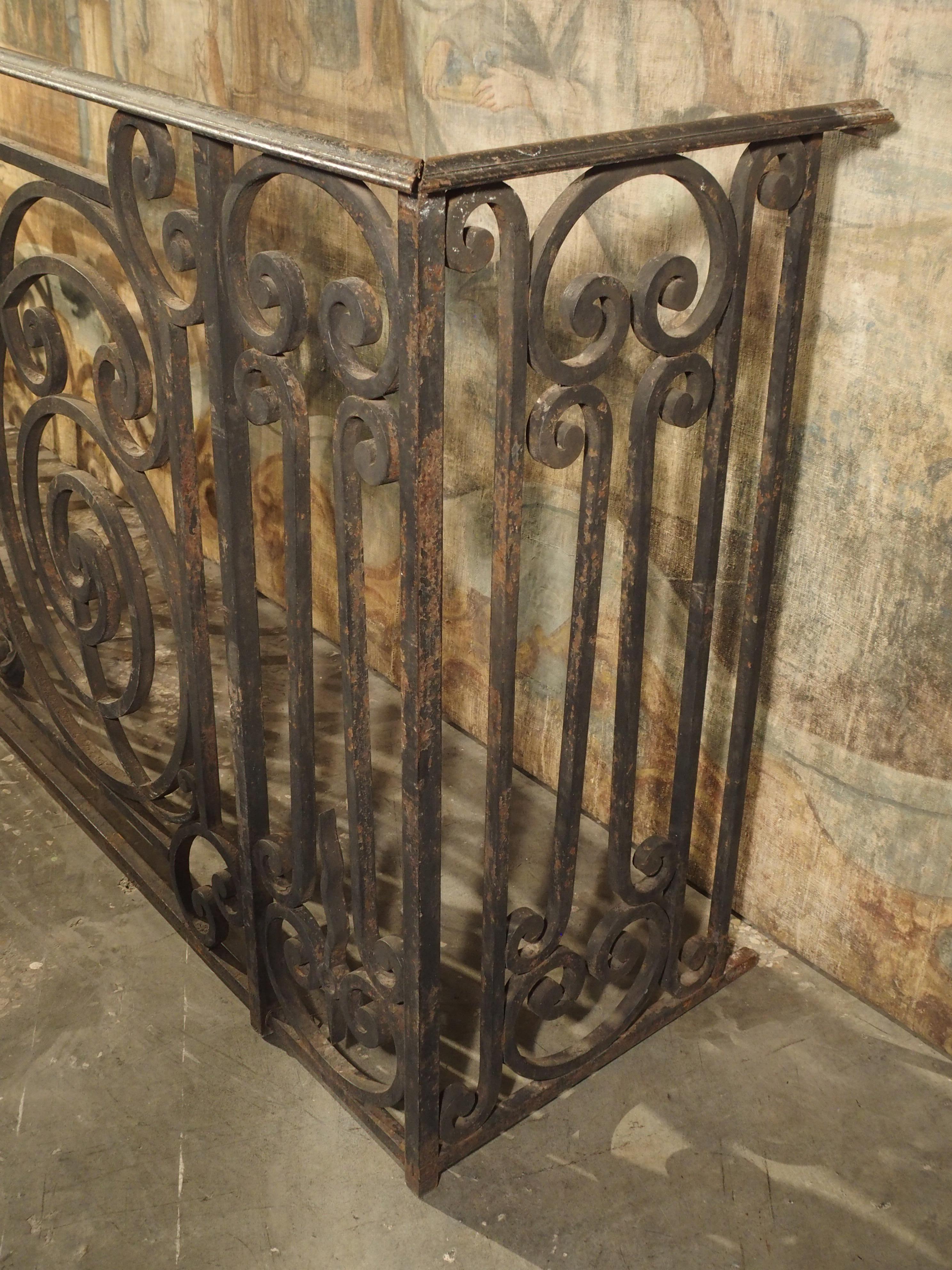 Antique Louis XV Style Wrought Iron Balcony Gate/Console 8