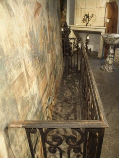 Antigua Puerta/Consola de Balcón de Hierro Forjado Estilo Luis XV