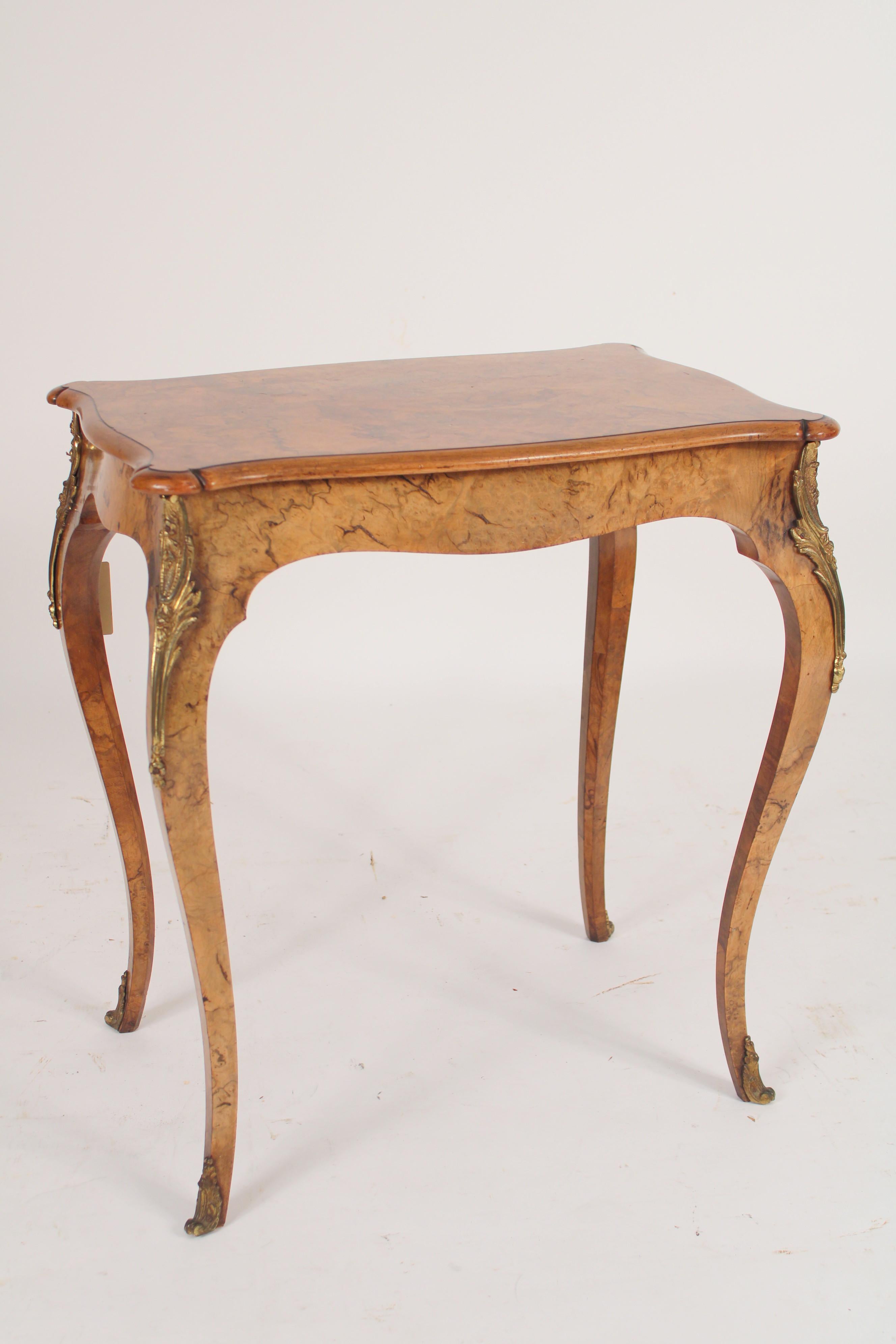 English Antique Louis XV Style Burl Walnut Occasional Tabled