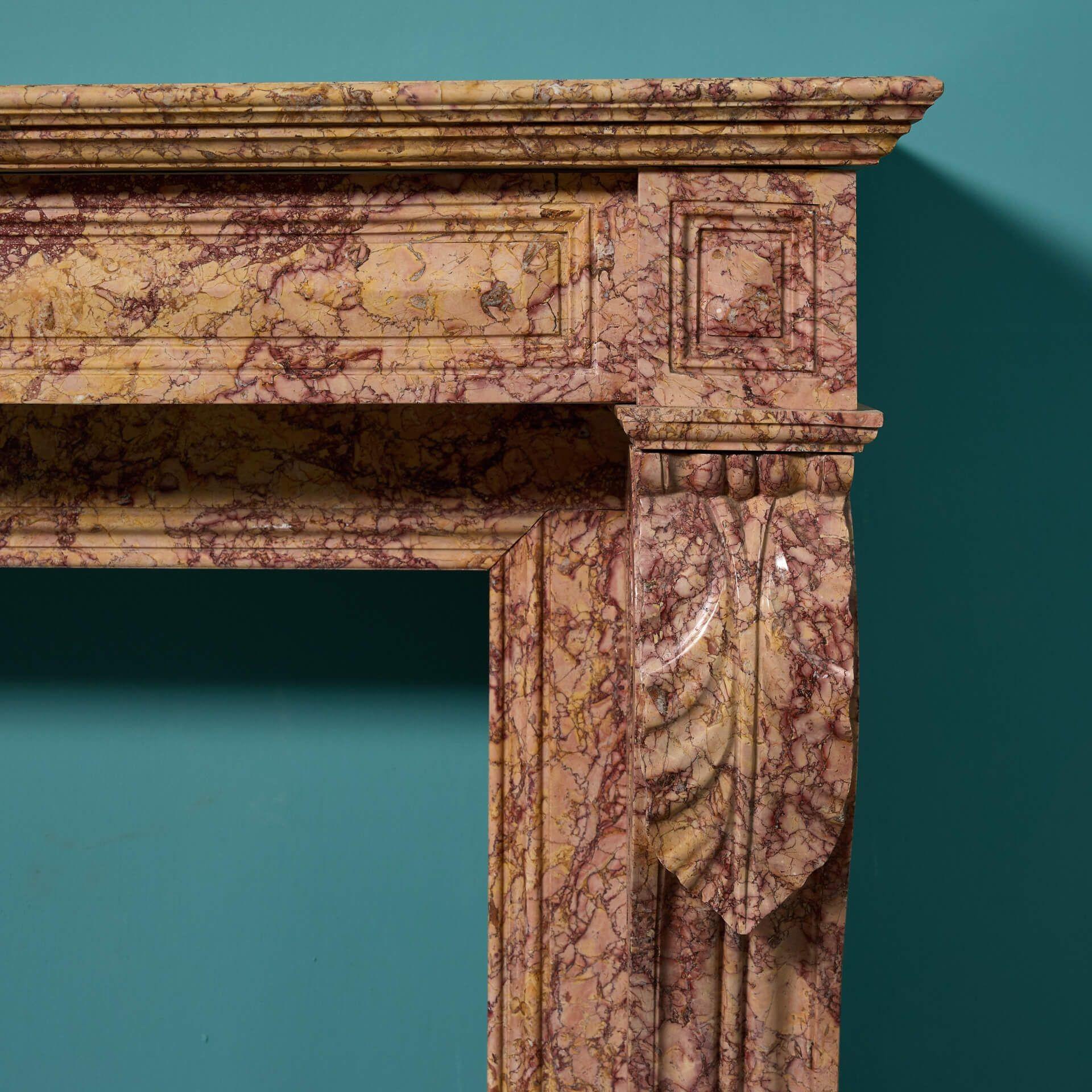 French Antique Louis XVI Brocatelle Marble Fire Surround For Sale