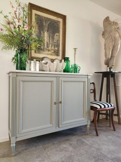 Antique Louis XVI Buffet, Bronze & Carrara Marble