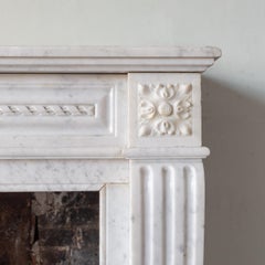 Antique Louis XVI Carrara Marble Fireplace