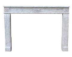 Antique Louis XVI Carrara Marble Mantel