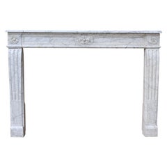 Antique Louis XVI Carrara Marble Mantel