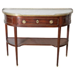 Antique Louis XVI Console Table In Mahogany - 19th
