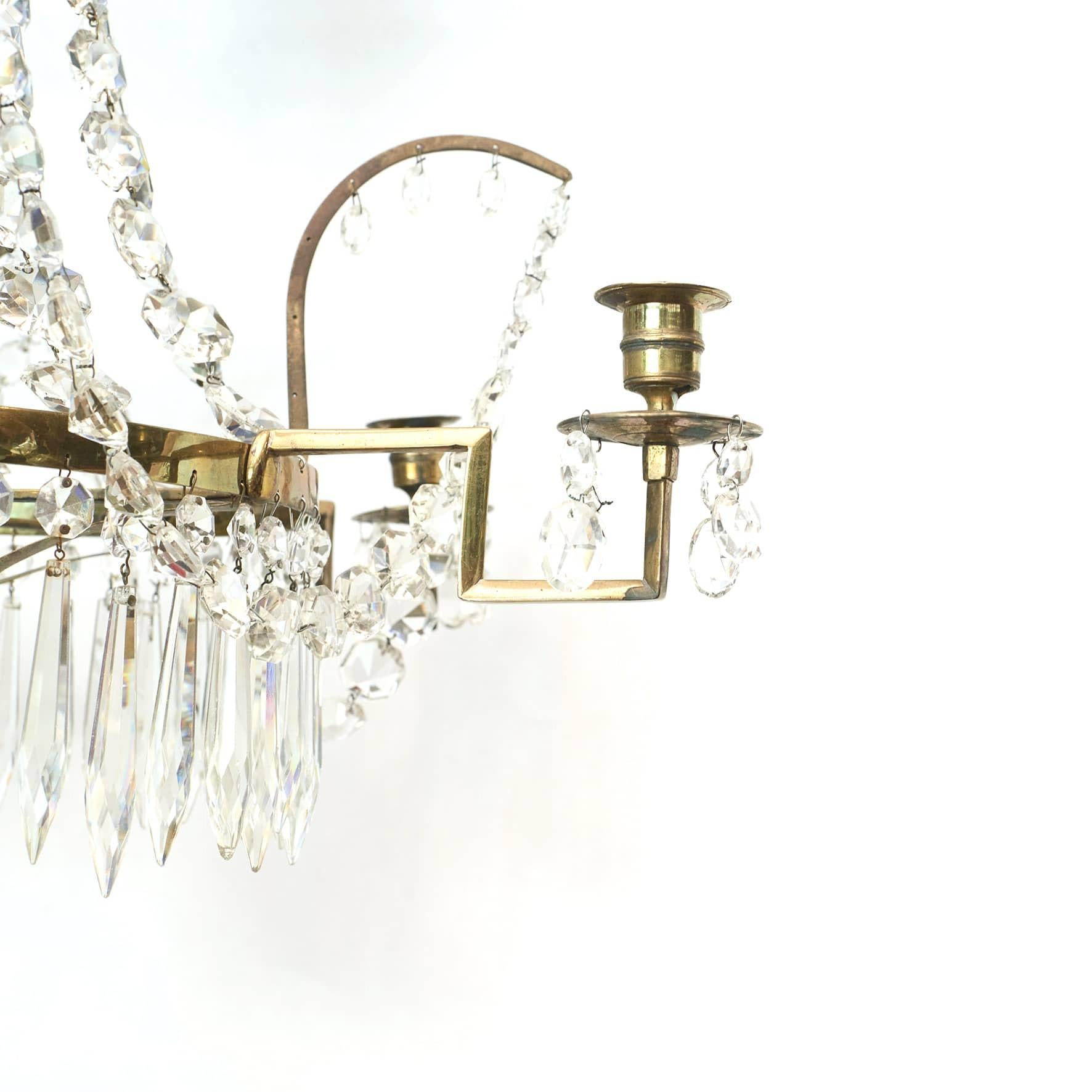 Antique Louis XVI Crystal Chandelier In Good Condition For Sale In Kastrup, DK