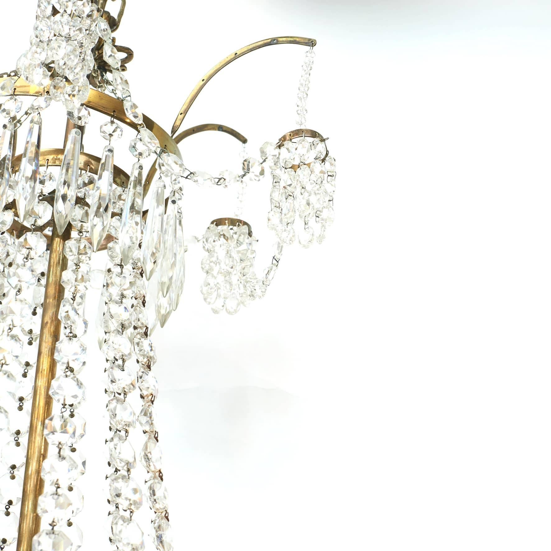 18th Century Antique Louis XVI Crystal Chandelier For Sale