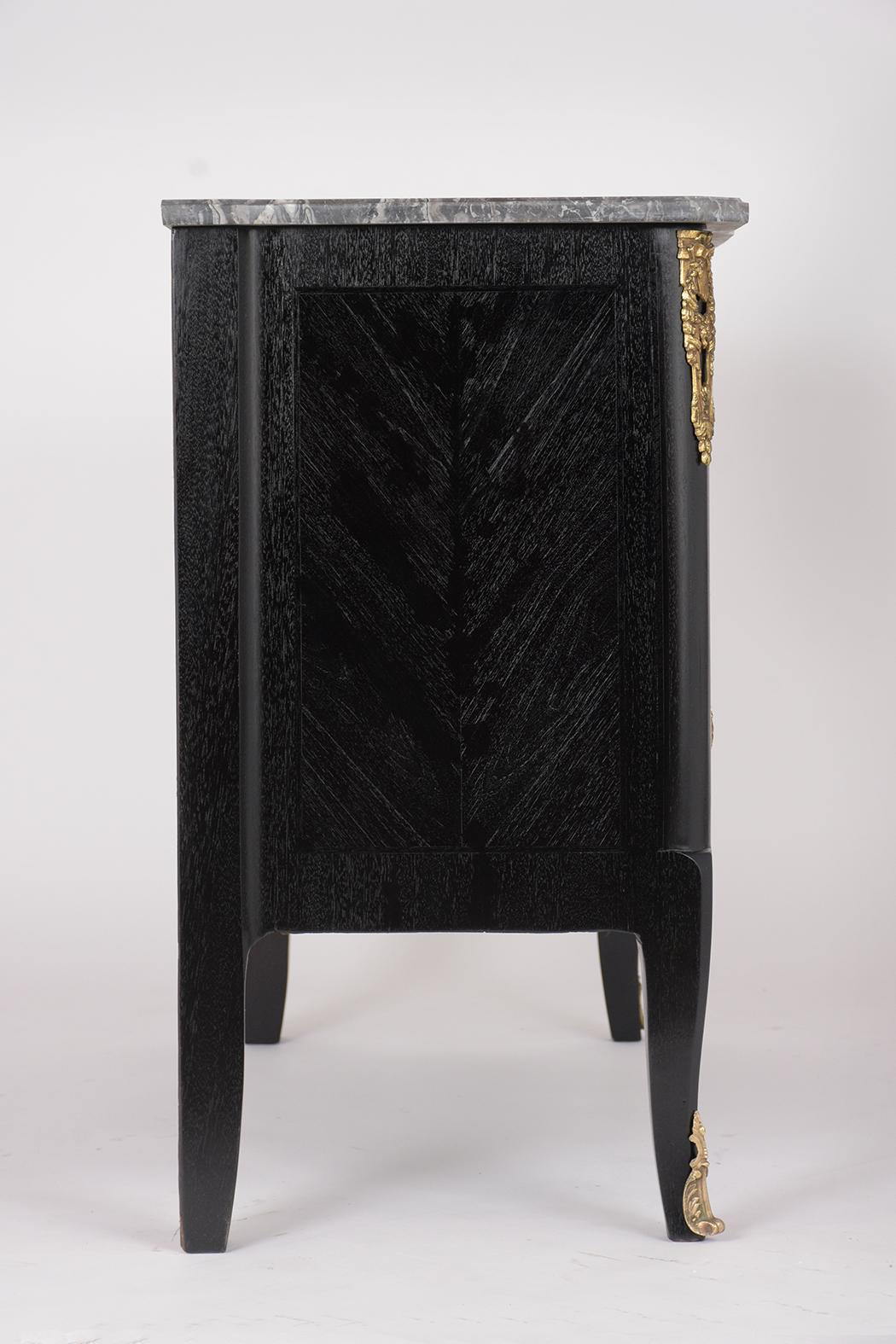 Antique Louis XVI Ebonized Commode 1