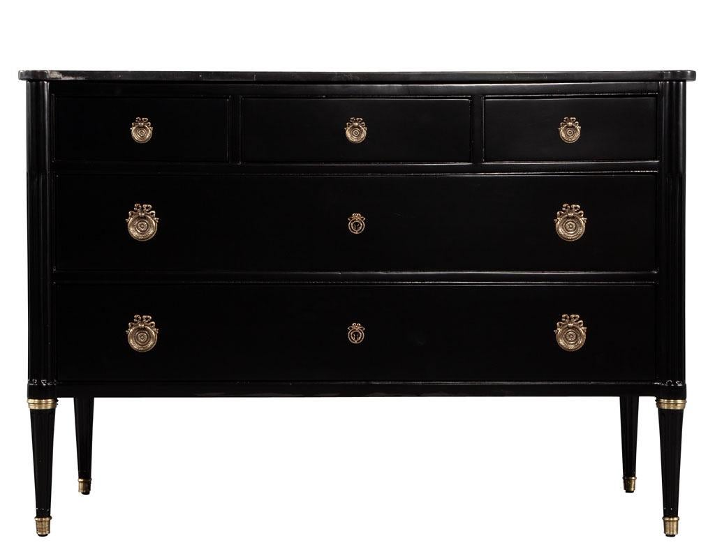 Antique Louis XVI French Marble Top Commode Chest For Sale 3