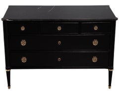 Ancienne commode française Louis XVI à plateau en marbre