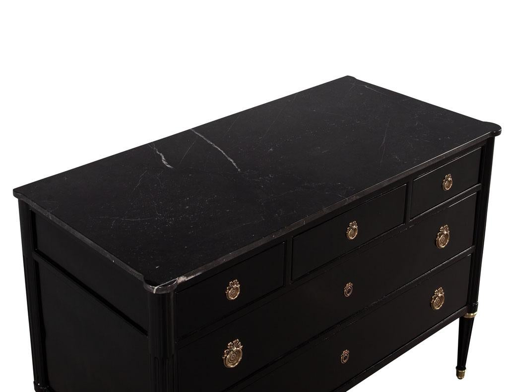 Late 19th Century Antique Louis XVI French Marble Top Commode Chest For Sale
