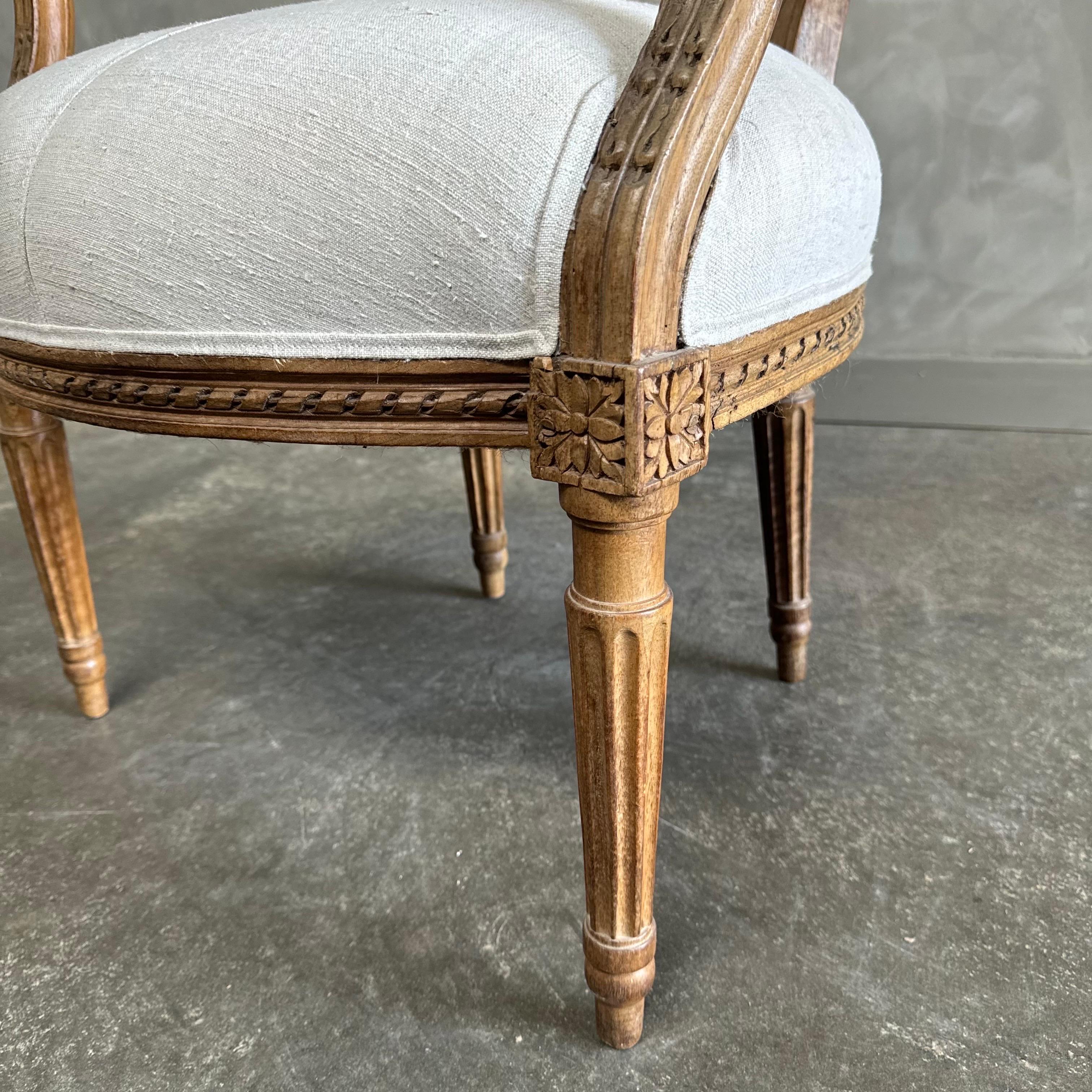 Antique Louis XVI French Open Arm chair For Sale 2
