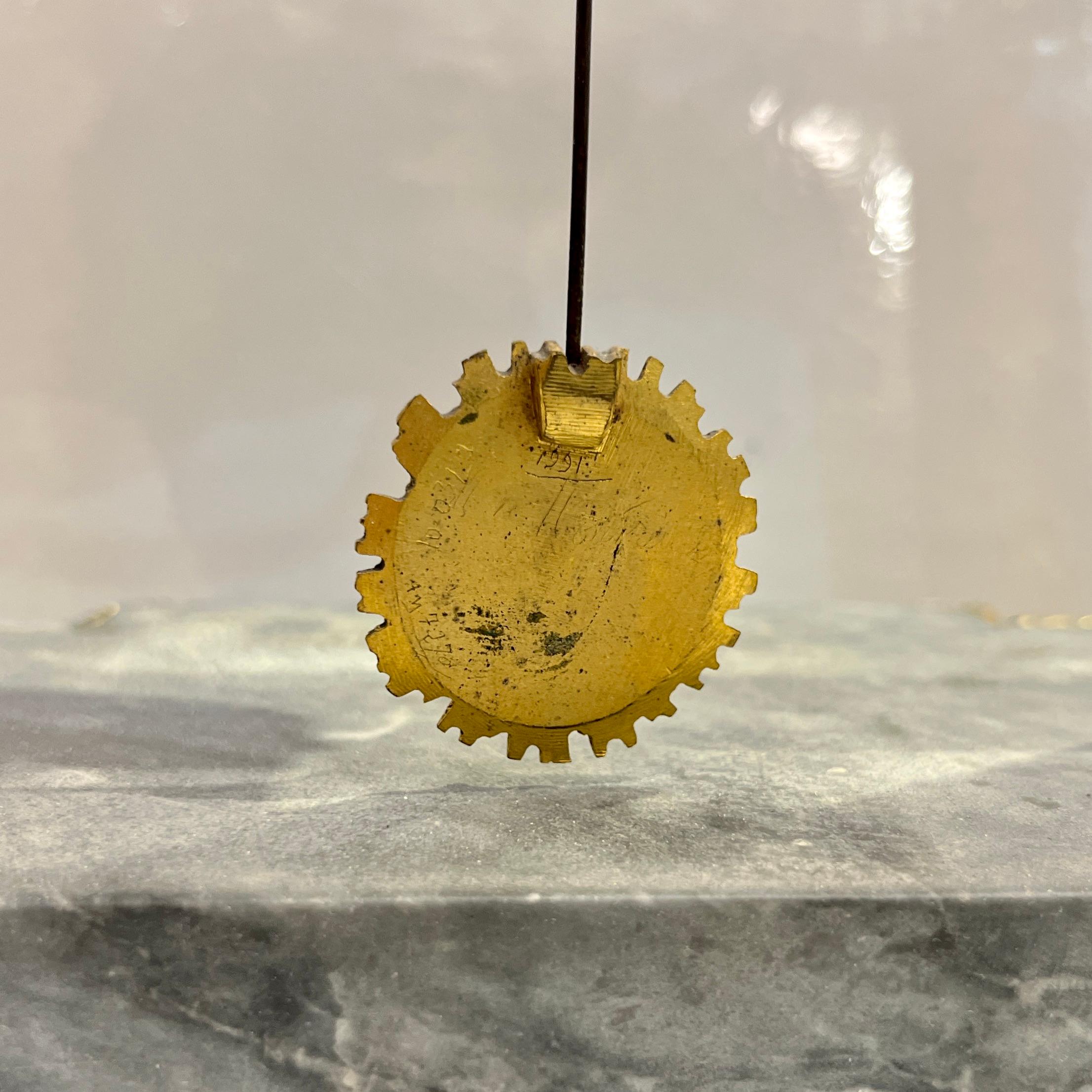 Antique Louis XVI Gilt Bronze Marble Mantel Clock Apollo Sunburst Pendulum Key For Sale 4