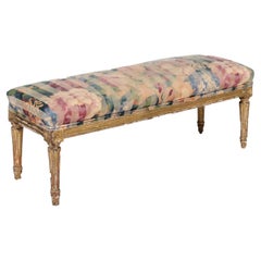 Antique Louis XVI Gilt Wood Long Foot Stool 18thC
