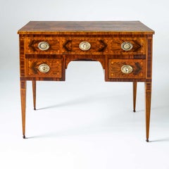 Antique Louis XVI Ladies' Desk, Walnut with Brass Fittings, c. 1800