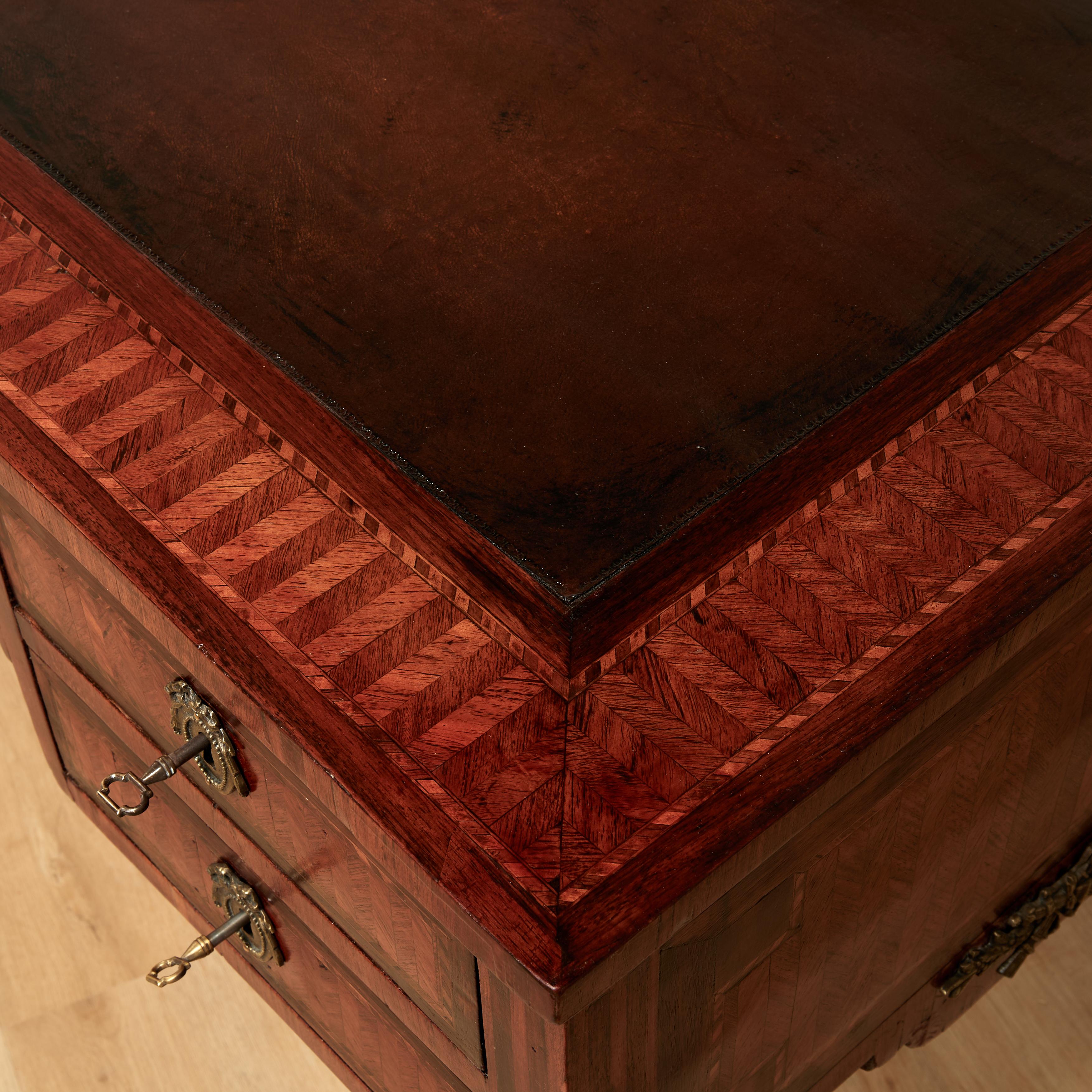 Antique Louis XVI Leather Top Desk For Sale 6