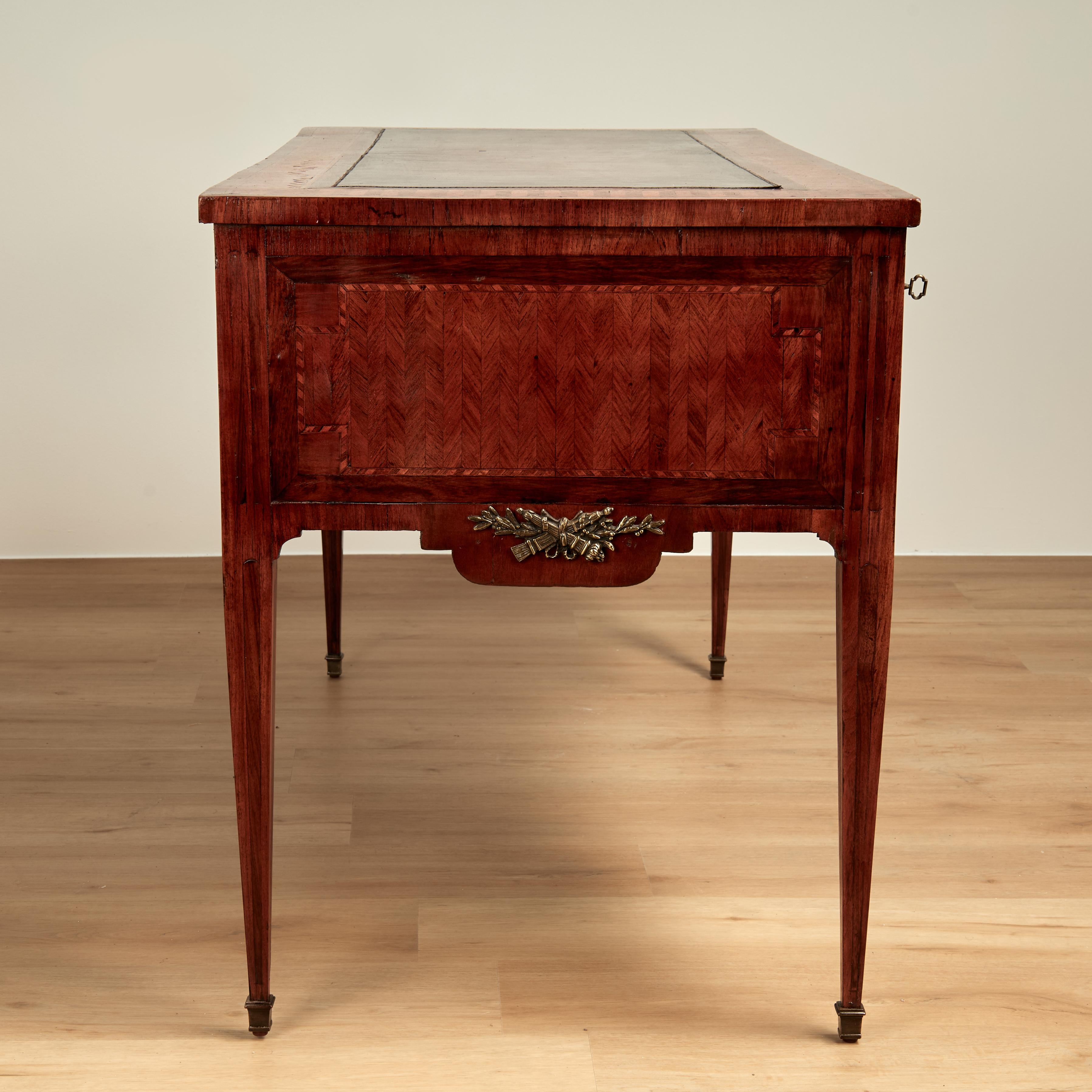 French Antique Louis XVI Leather Top Desk For Sale