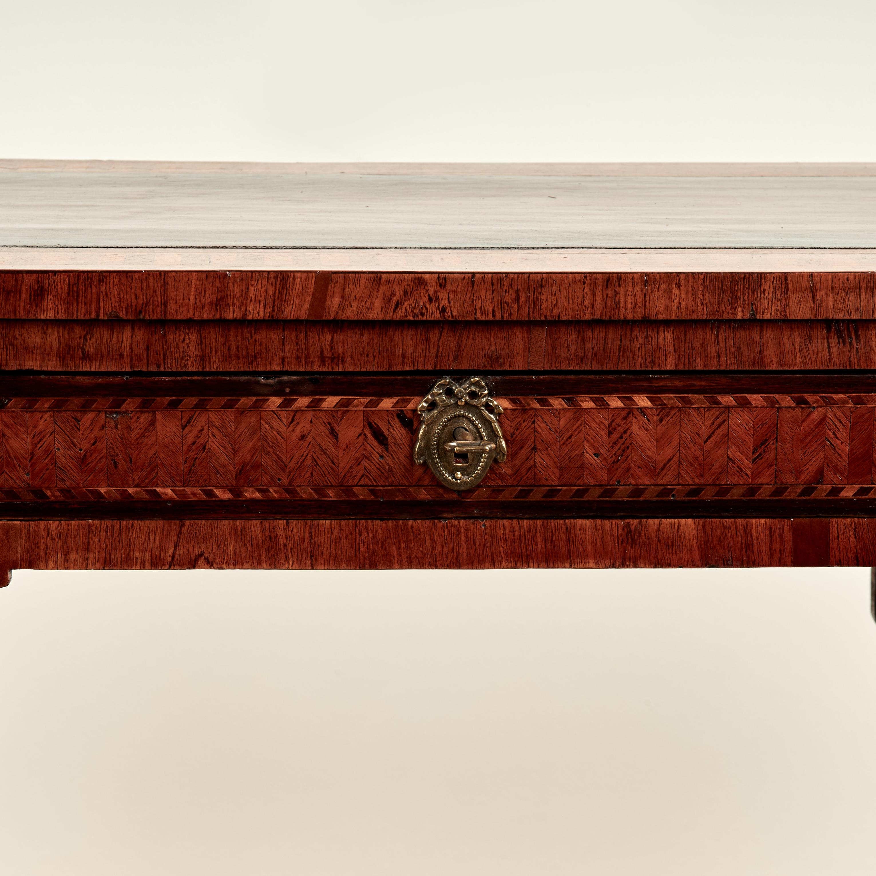 18th Century and Earlier Antique Louis XVI Leather Top Desk For Sale