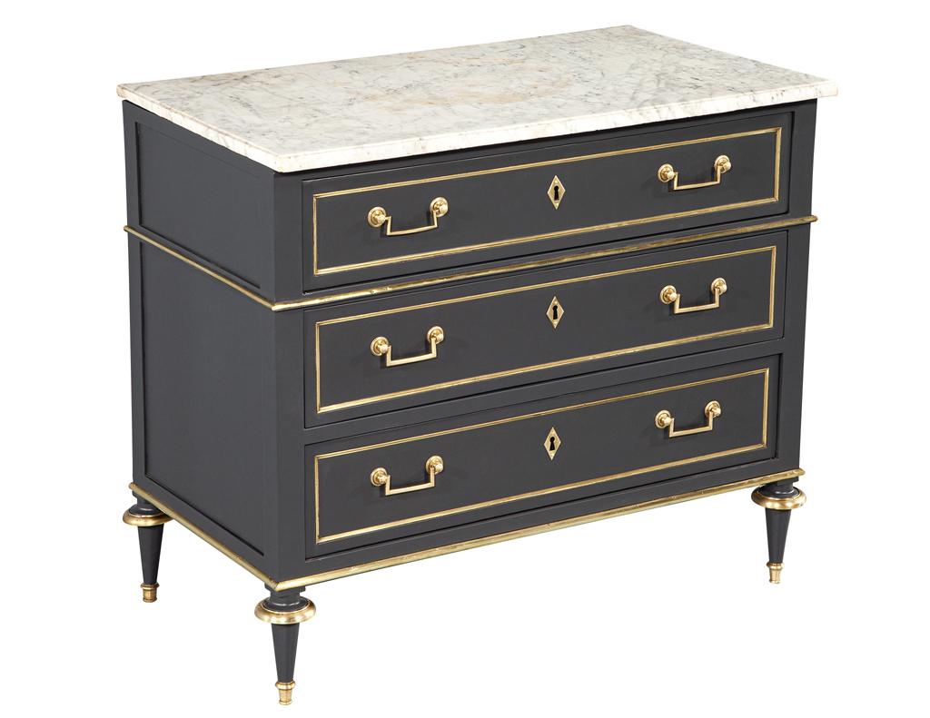 Antique Louis XVI Marble Top Commode in Gray For Sale 4