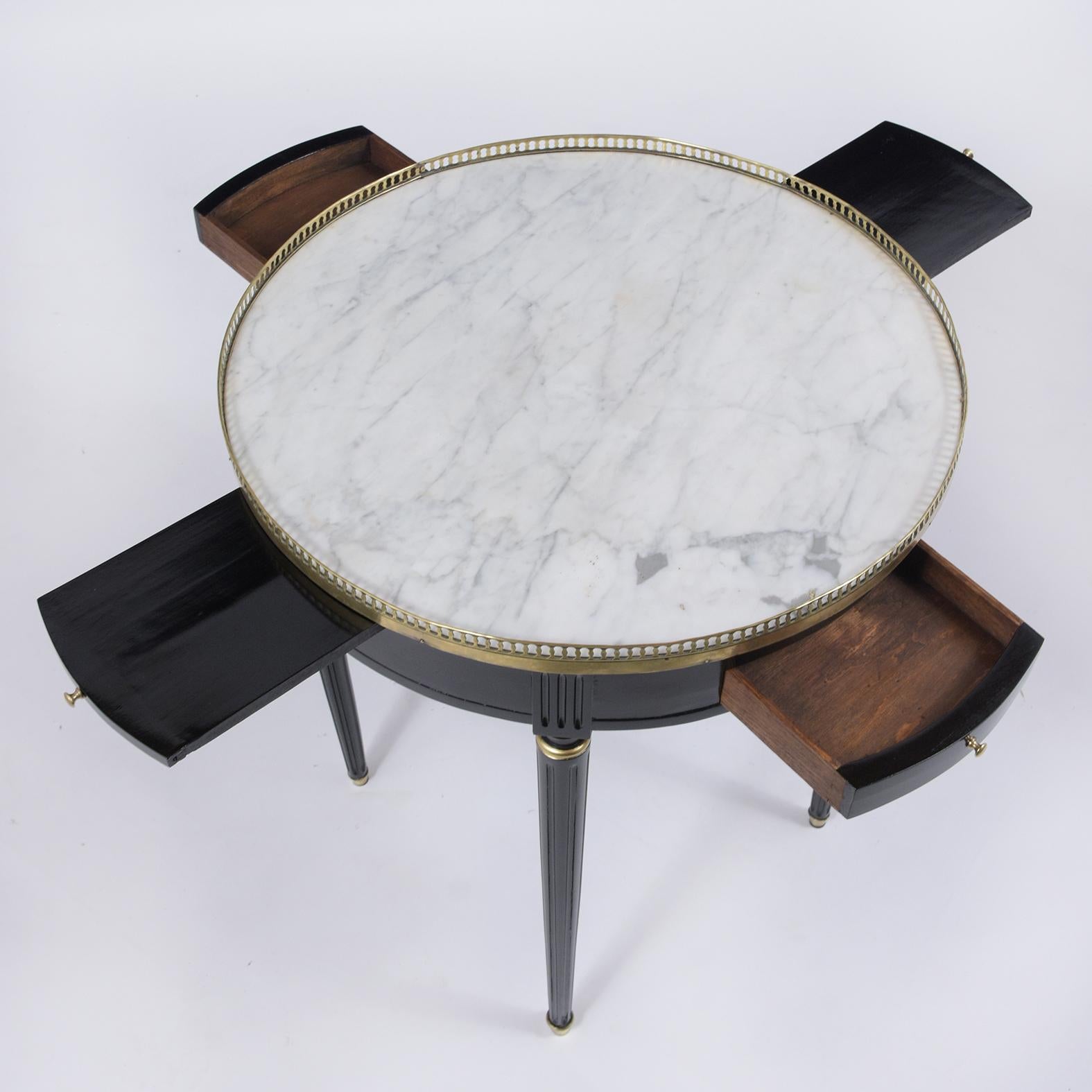 Polished Antique Louis XVI Marble-Top Side Table