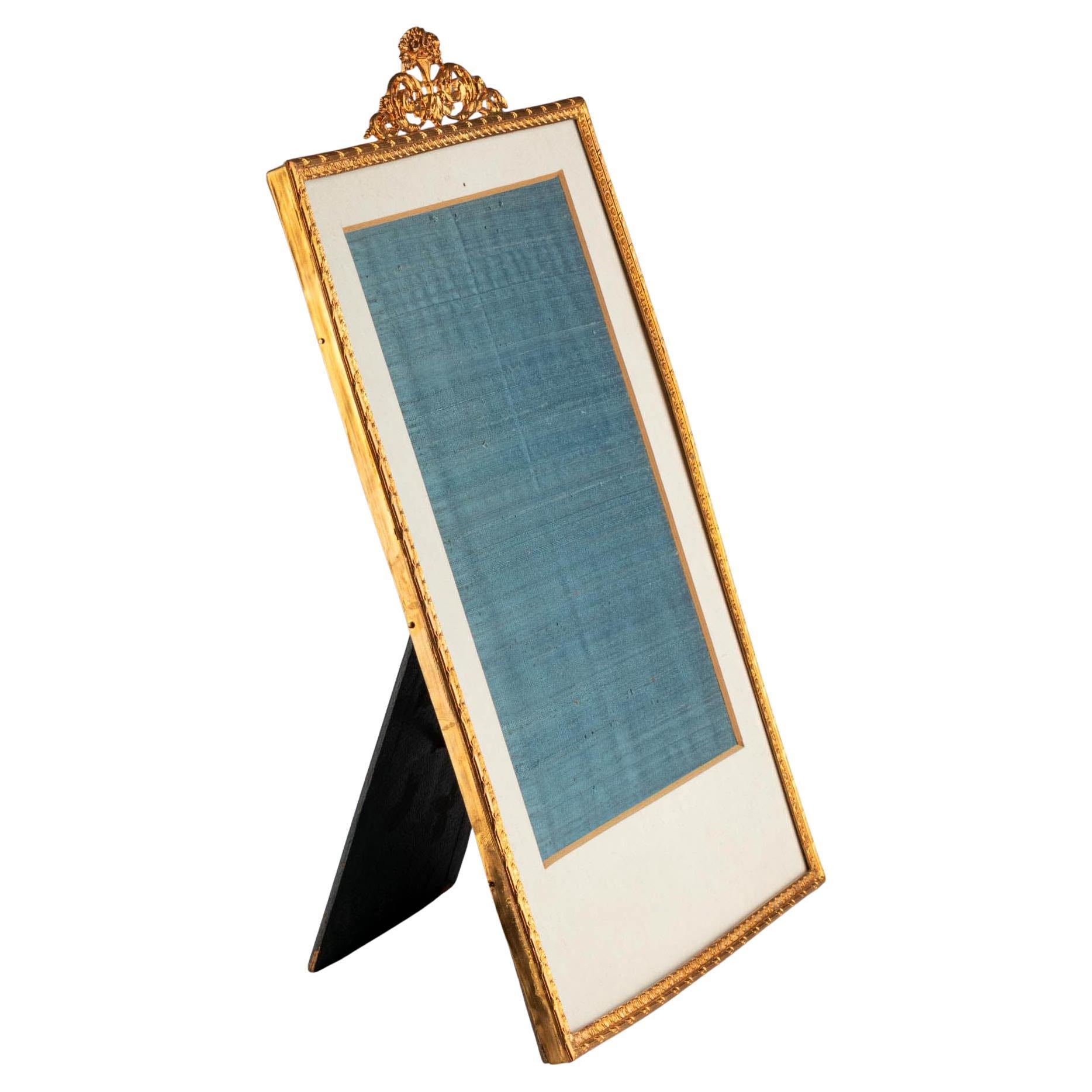 Antique Louis XVI Neoclassical Style Gilt Metal Gold Picture Photo Frame