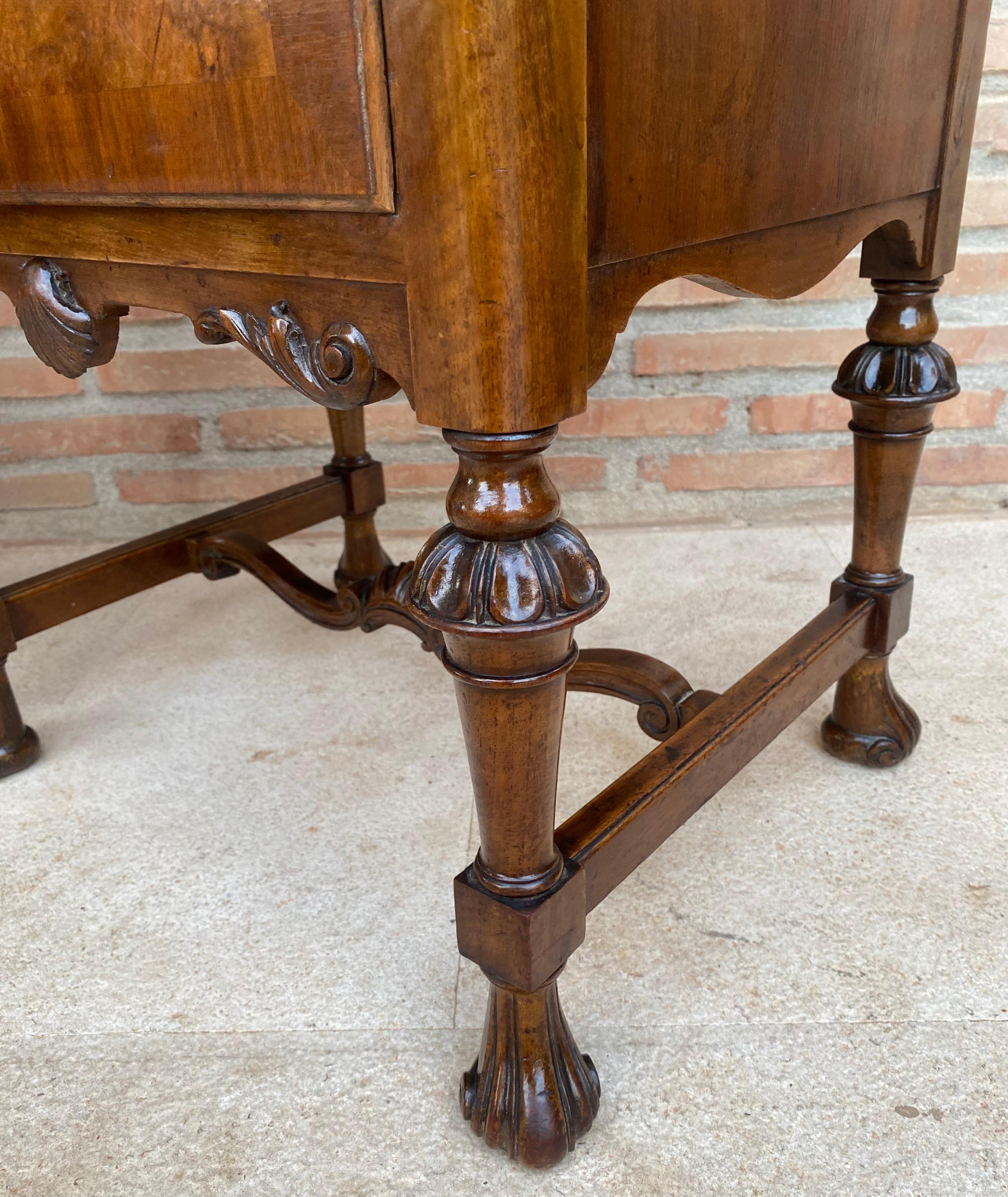 Antique Louis XVI Nightstands with White Marble Tops, 1890s, Set of 2 For Sale 5
