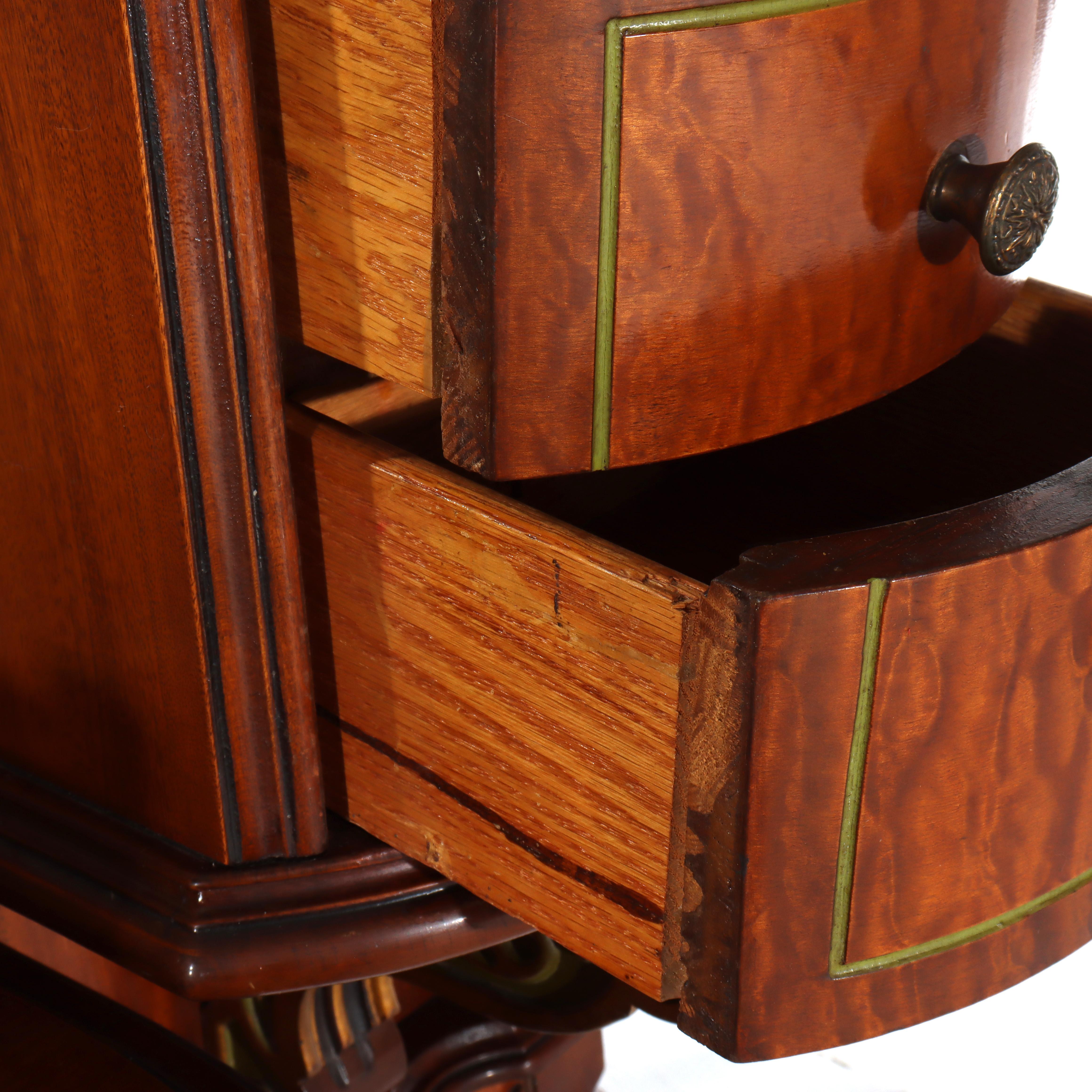 Ancien meuble-lavabo Louis XVI en acajou doré, satiné et érable piqué, vers 1930 en vente 11