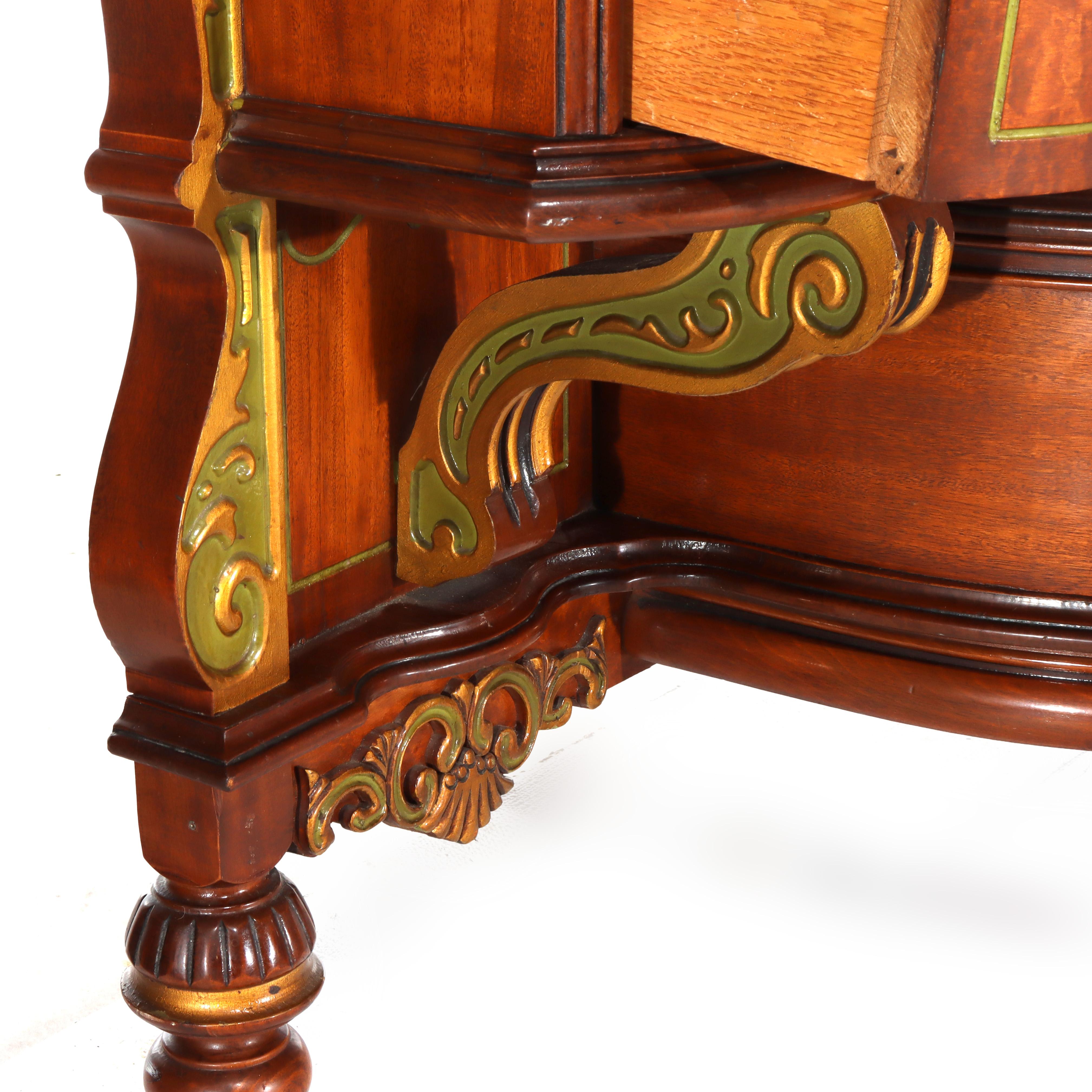 Ancien meuble-lavabo Louis XVI en acajou doré, satiné et érable piqué, vers 1930 en vente 14