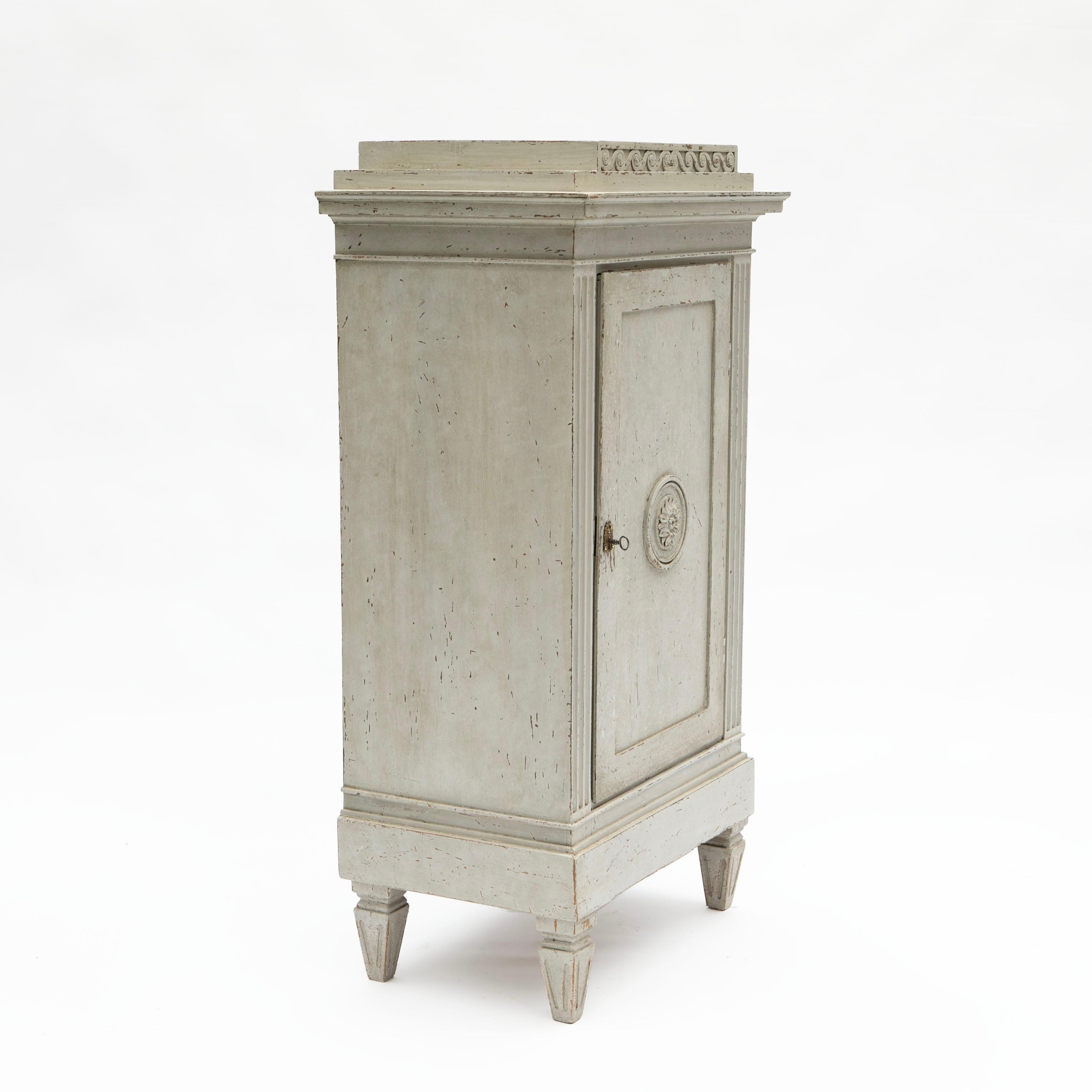 Danish Louis XVI Painted Pedestal Cabinet  For Sale