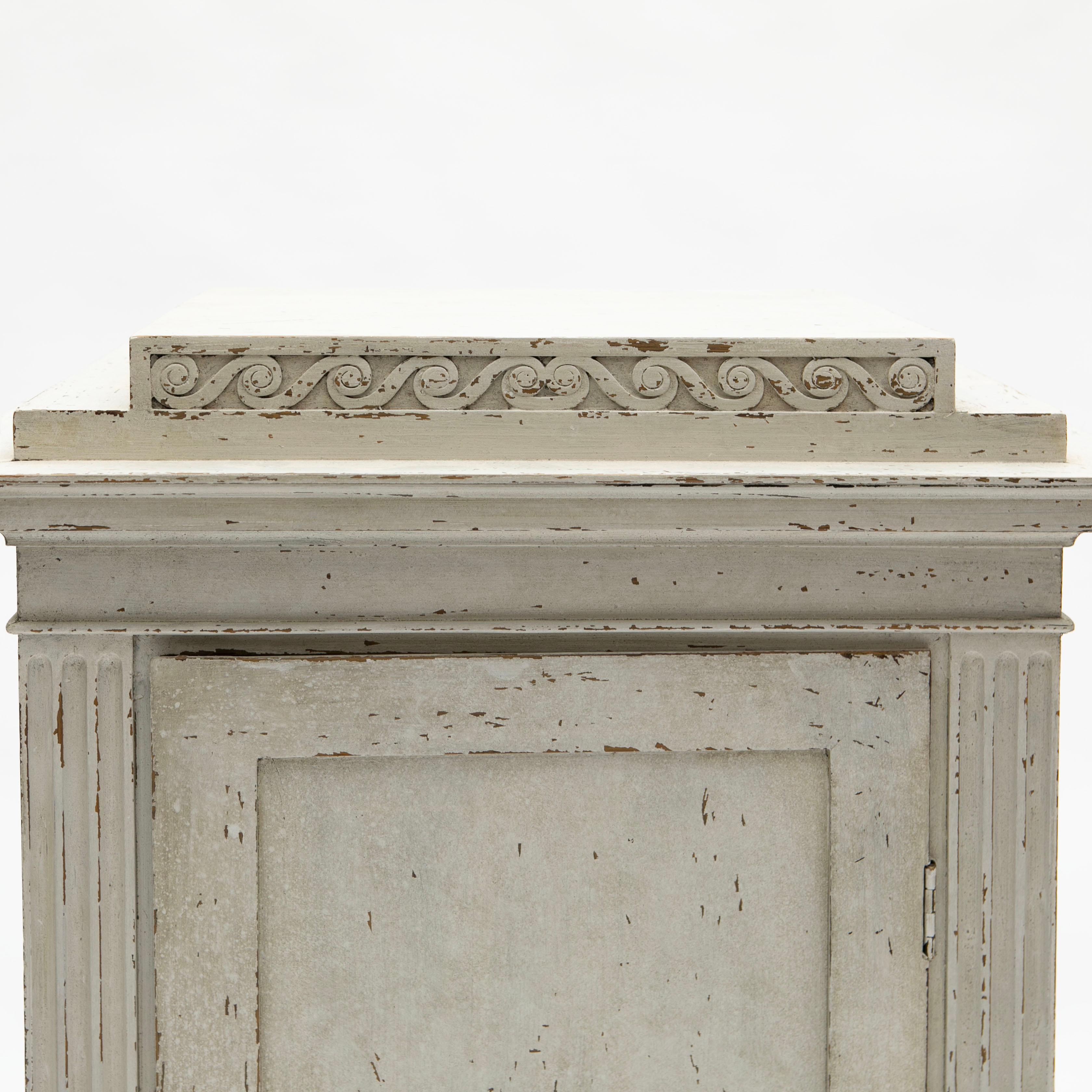 18th Century Louis XVI Painted Pedestal Cabinet  For Sale