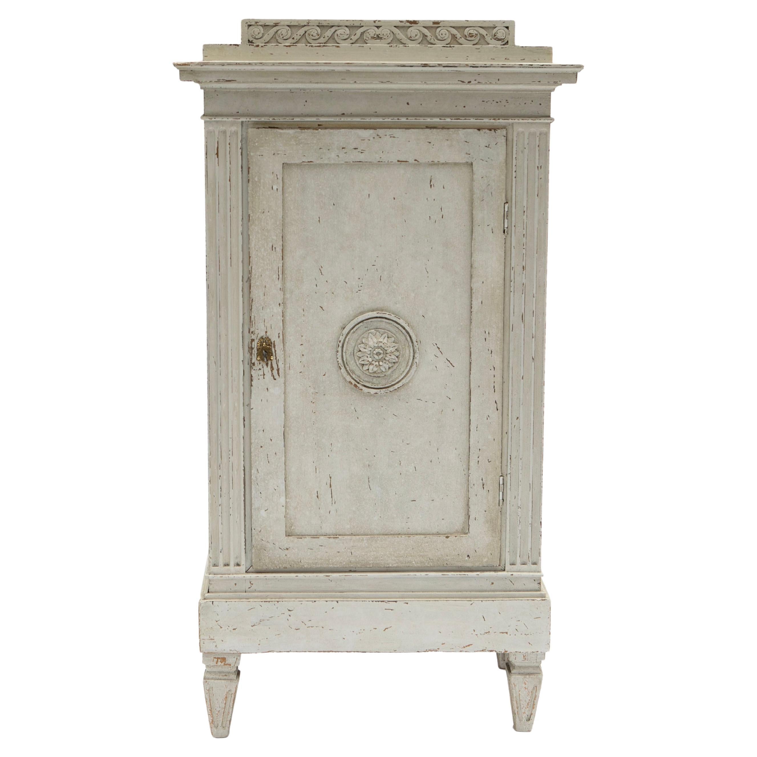 Louis XVI Painted Pedestal Cabinet  For Sale