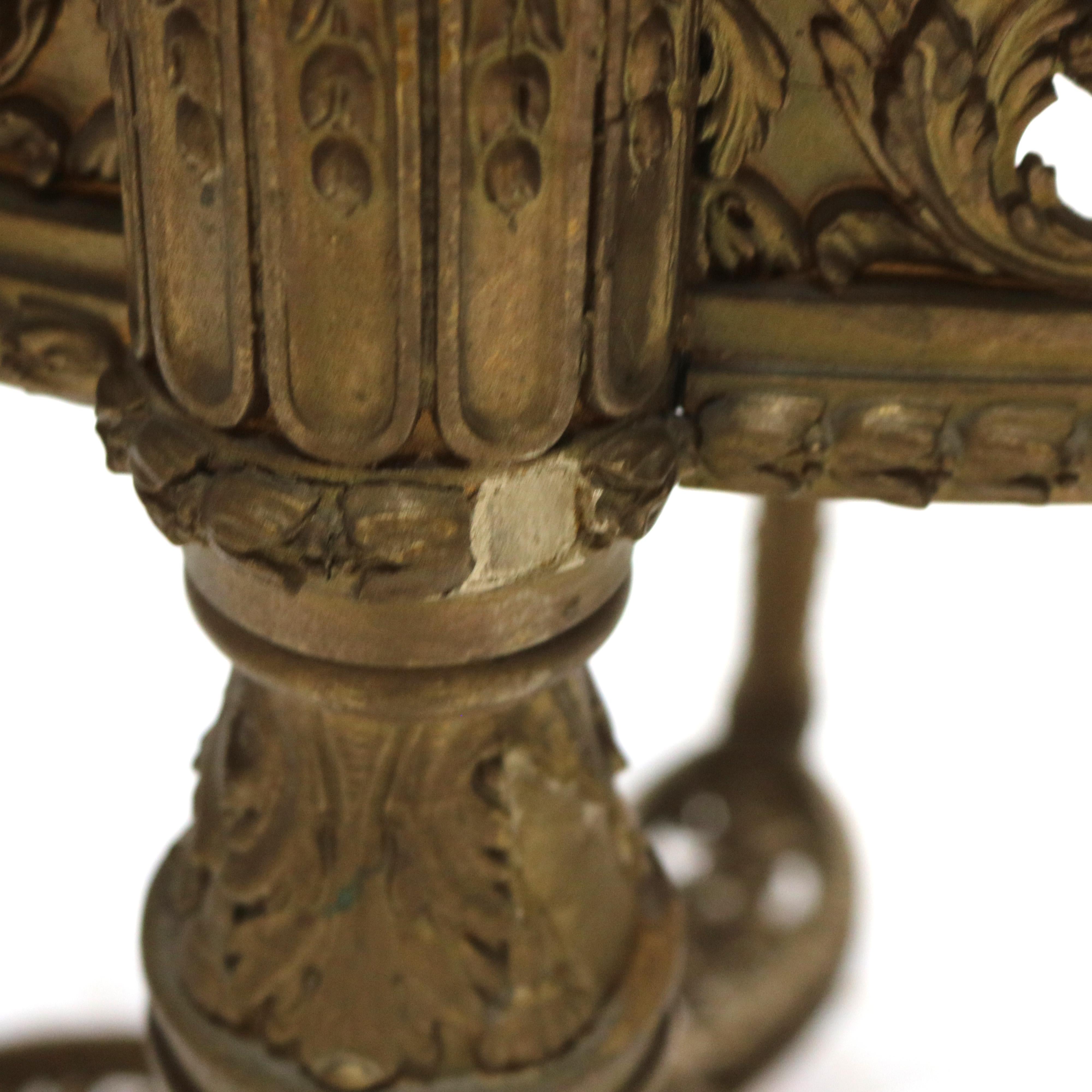 Antique Louis XVI Reticulated Giltwood Onyx Top Table C1920 10