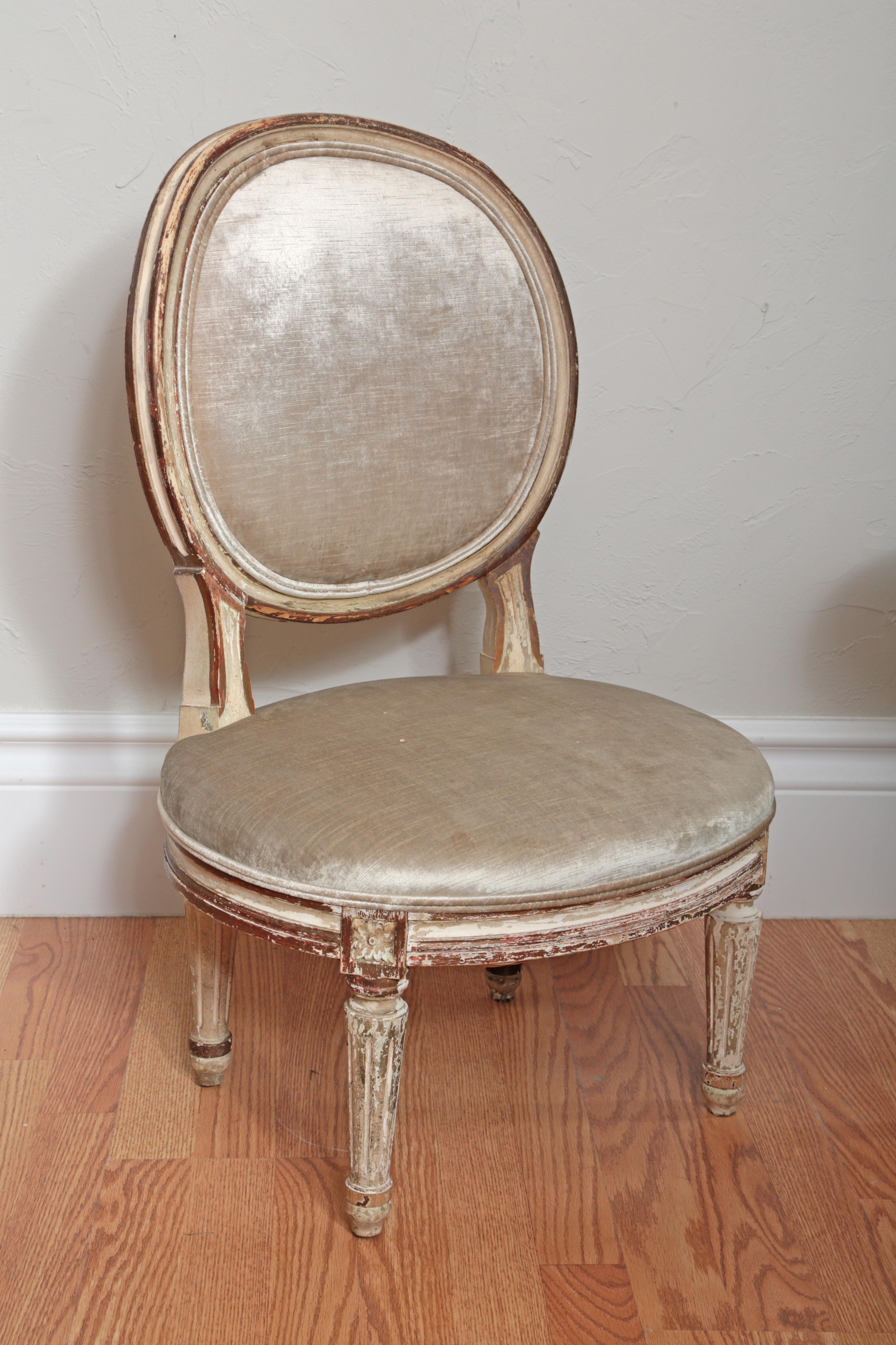French Antique Louis XVI Slipper Chair