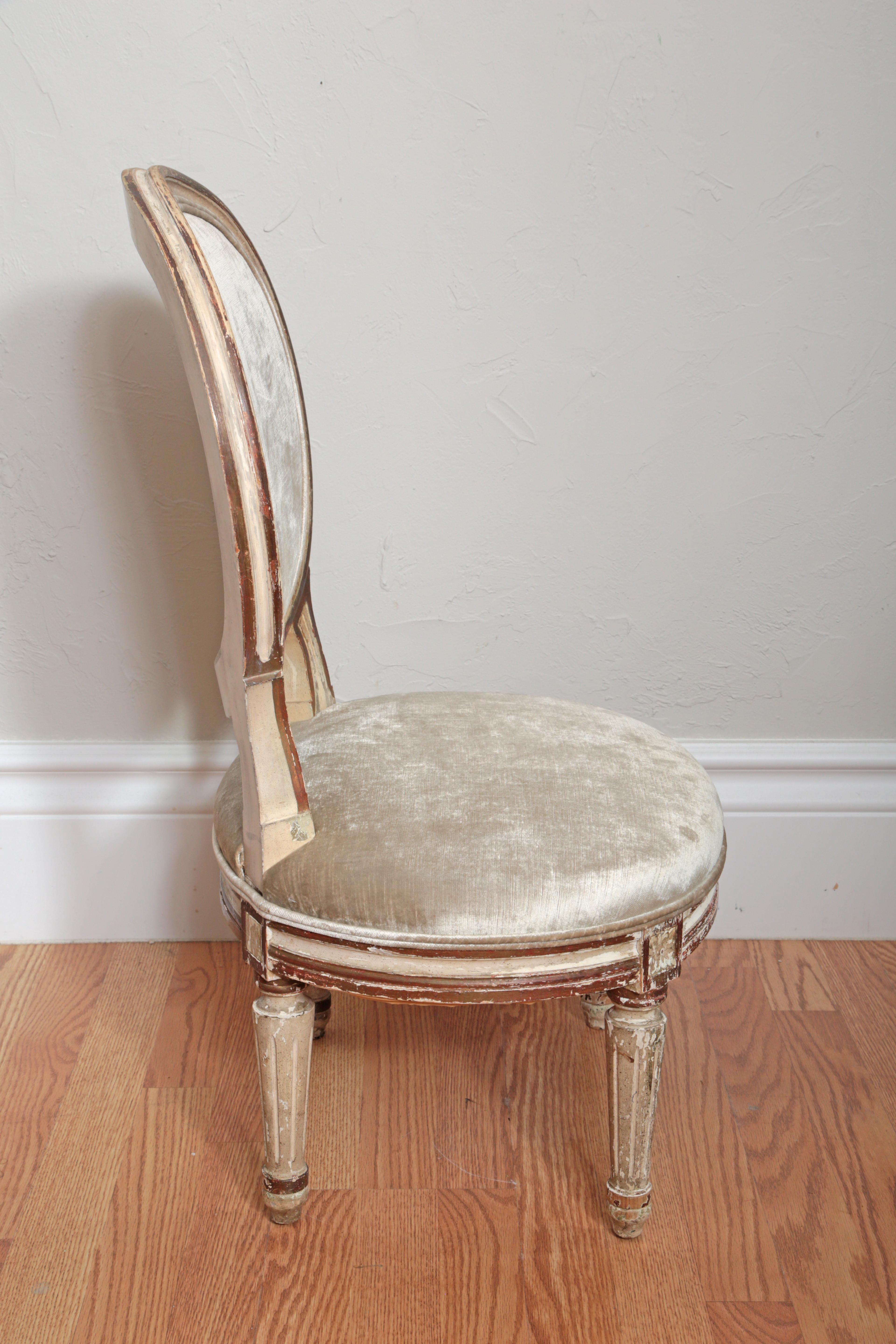 19th Century Antique Louis XVI Slipper Chair