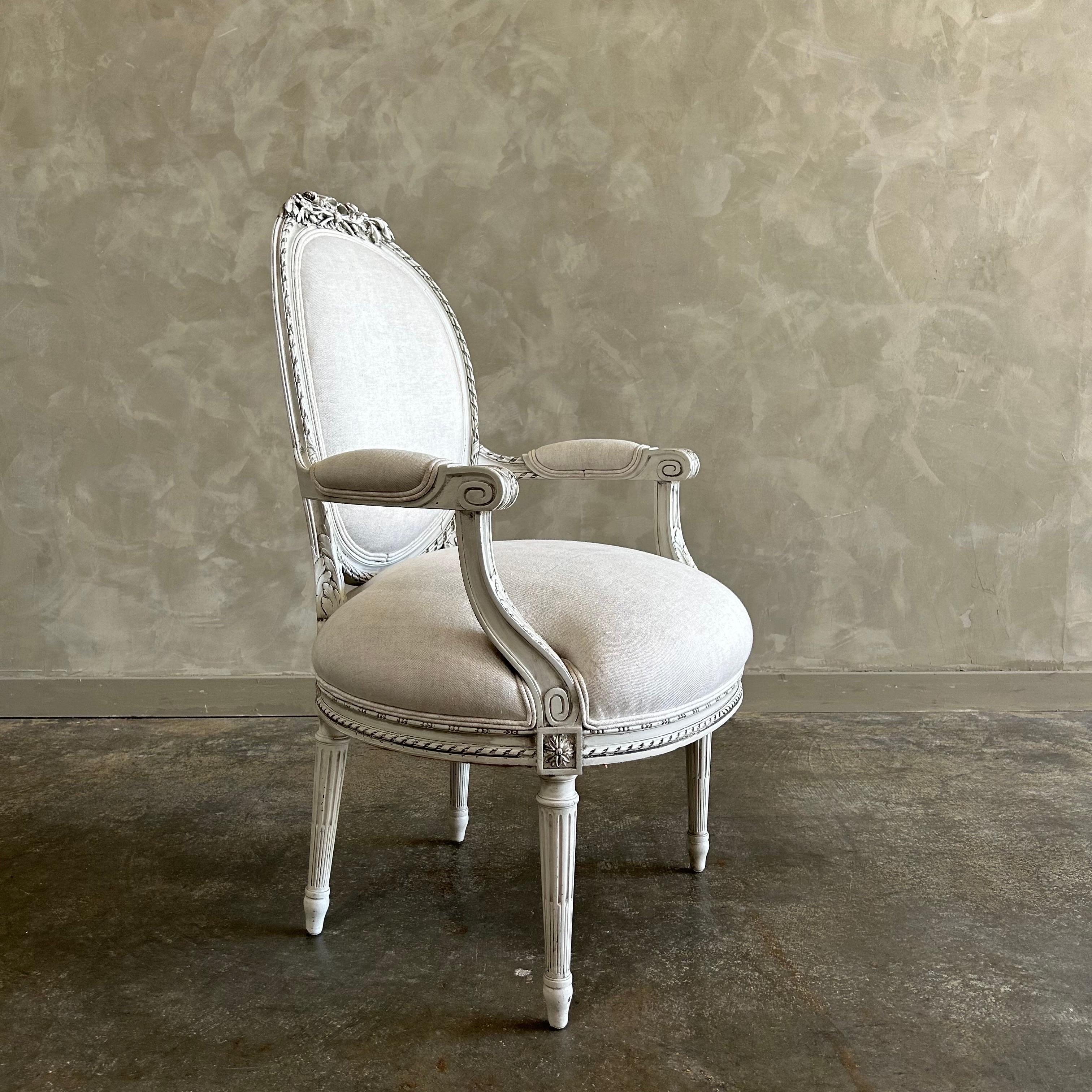 French Antique Louis XVI style accent chair For Sale