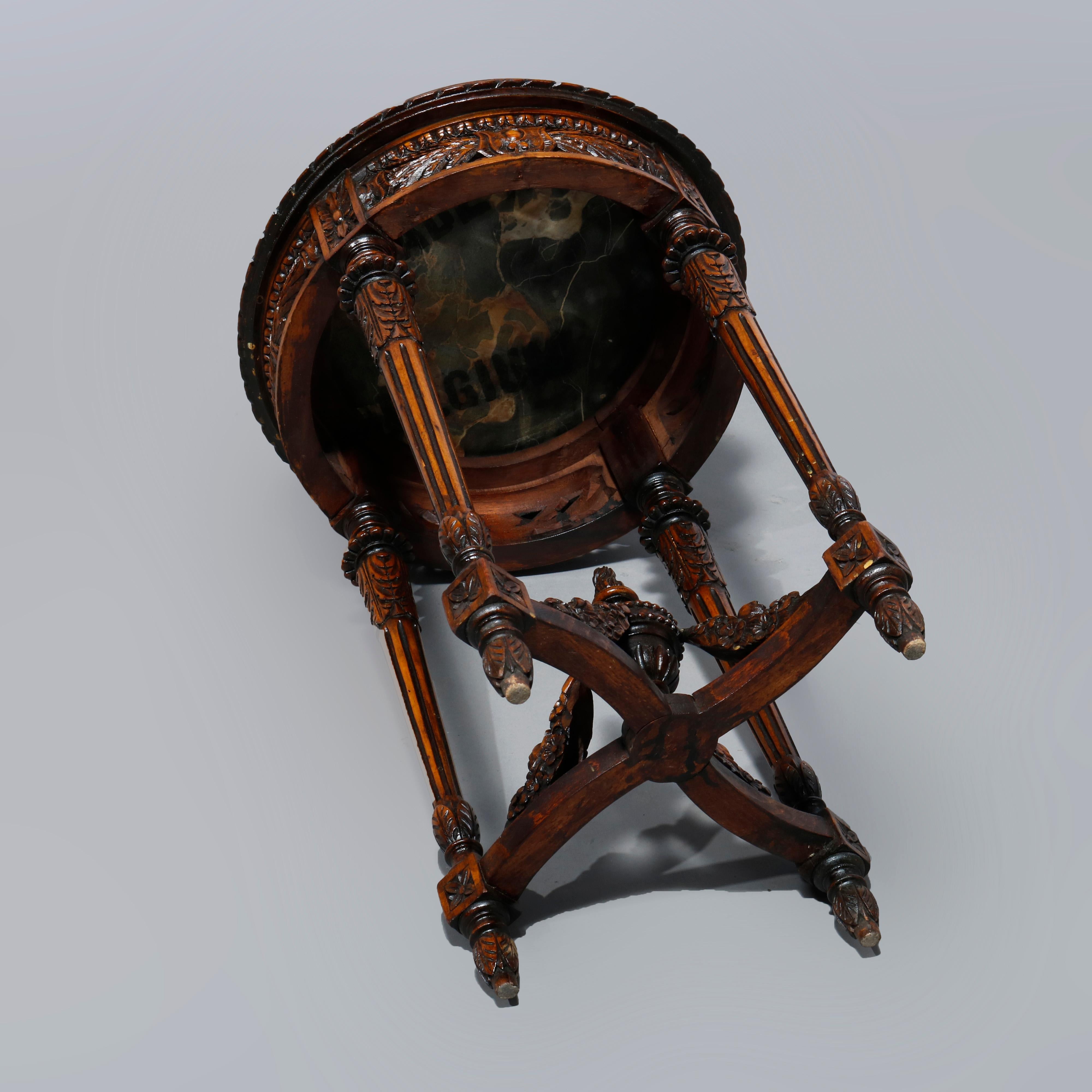 Antique Louis XVI Style Belgian Marble-Top Drink Stand, Circa 1900 7