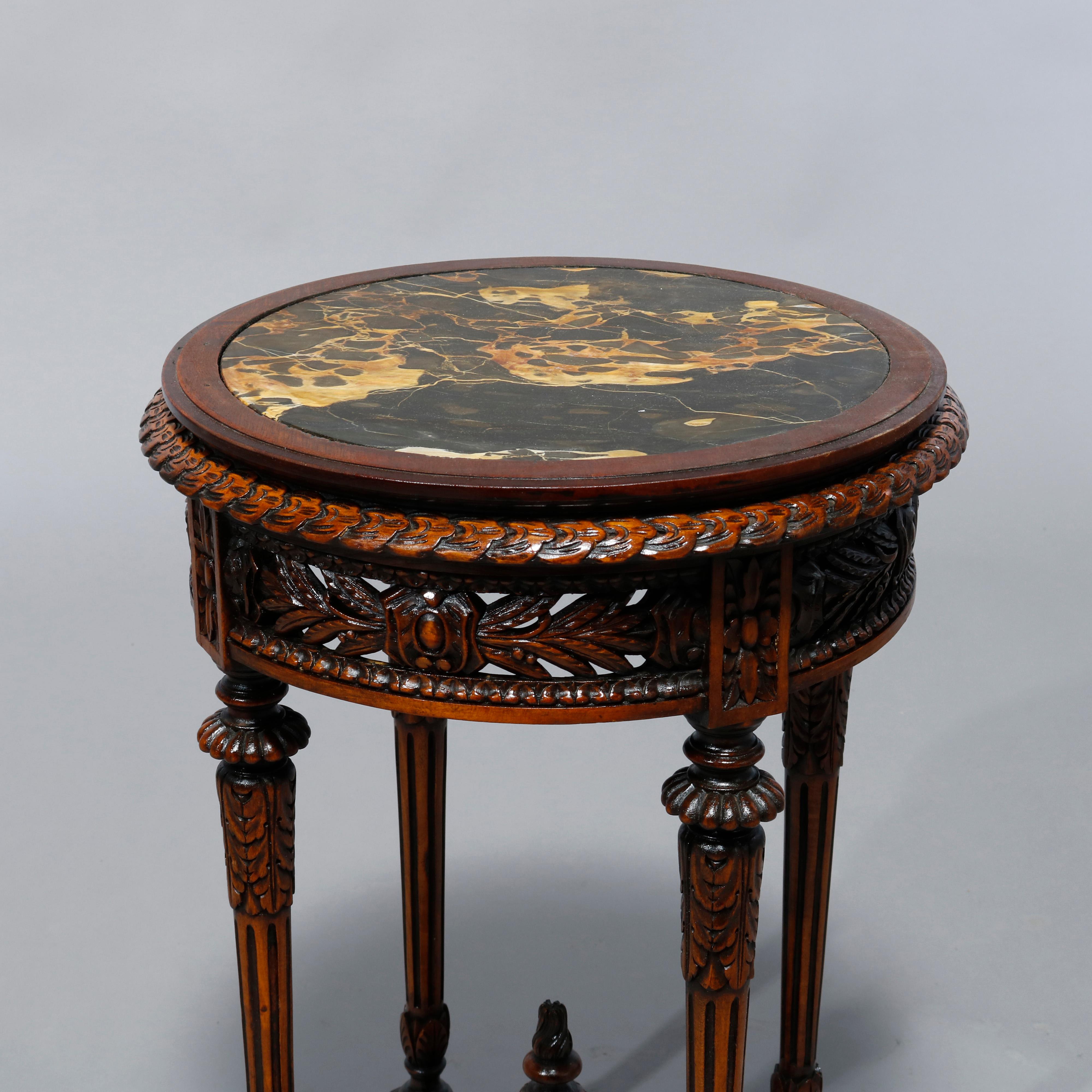 Antique Louis XVI Style Belgian Marble-Top Drink Stand, Circa 1900 1