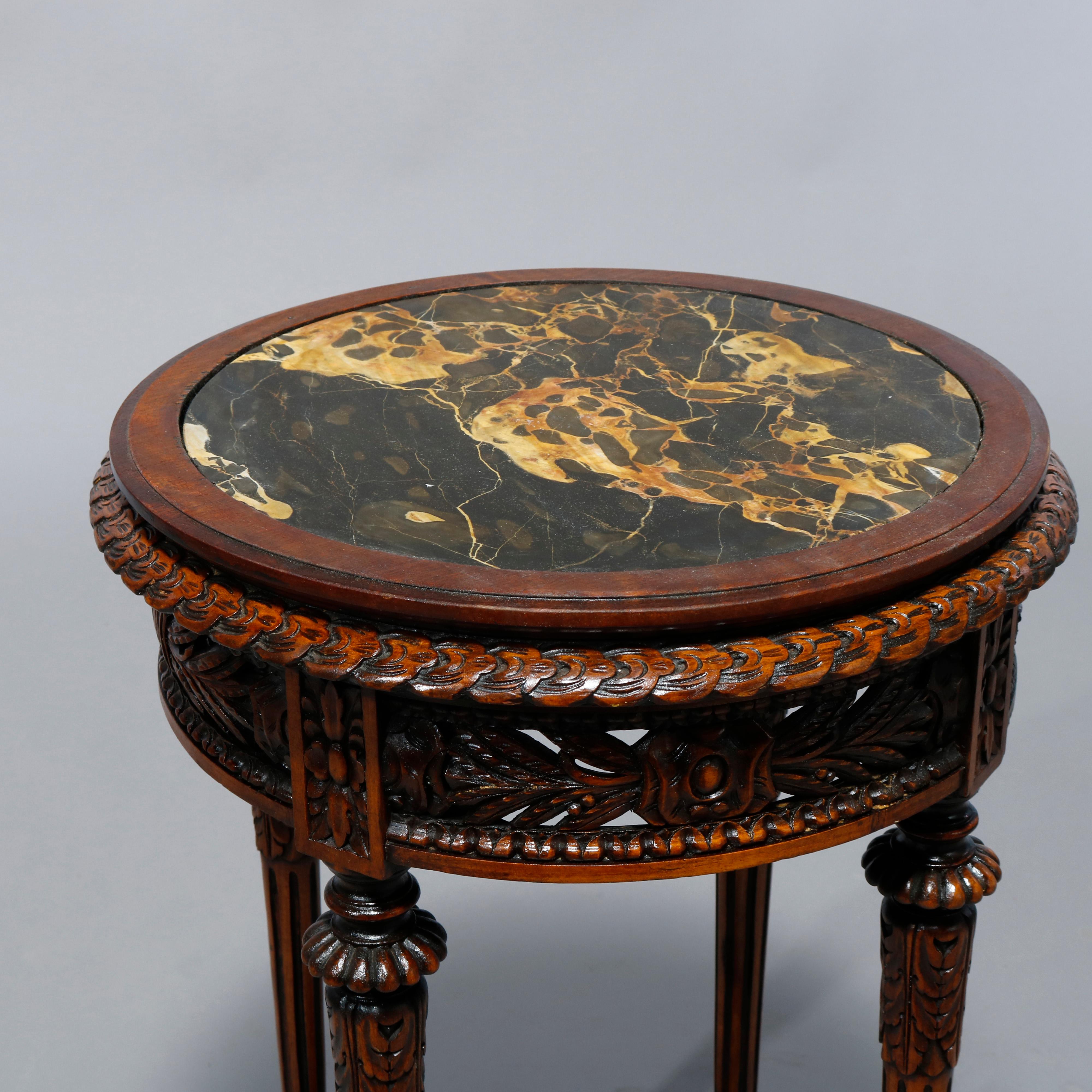 Antique Louis XVI Style Belgian Marble-Top Drink Stand, Circa 1900 2