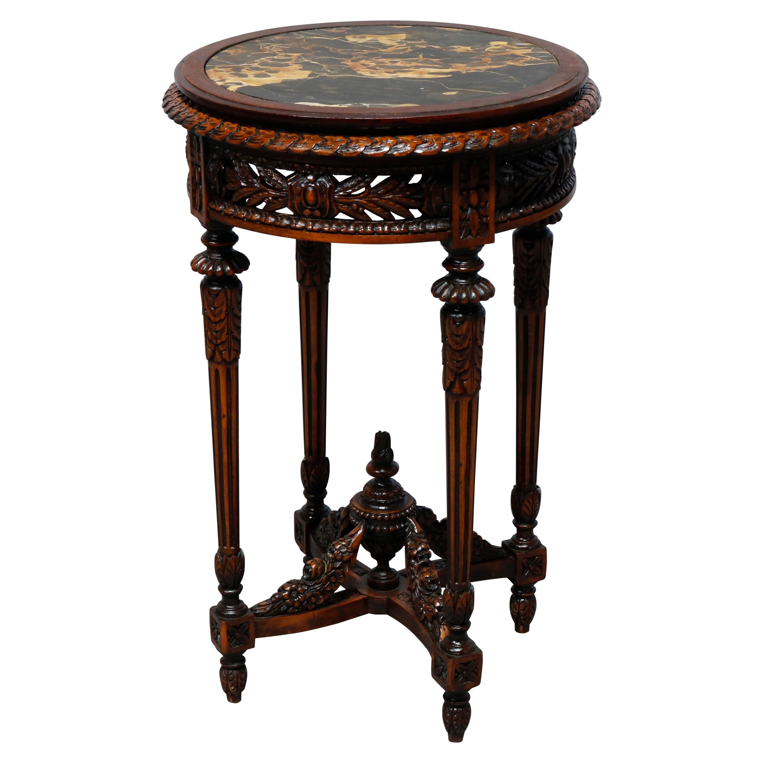 Antique Louis XVI Style Belgian Marble-Top Drink Stand, Circa 1900