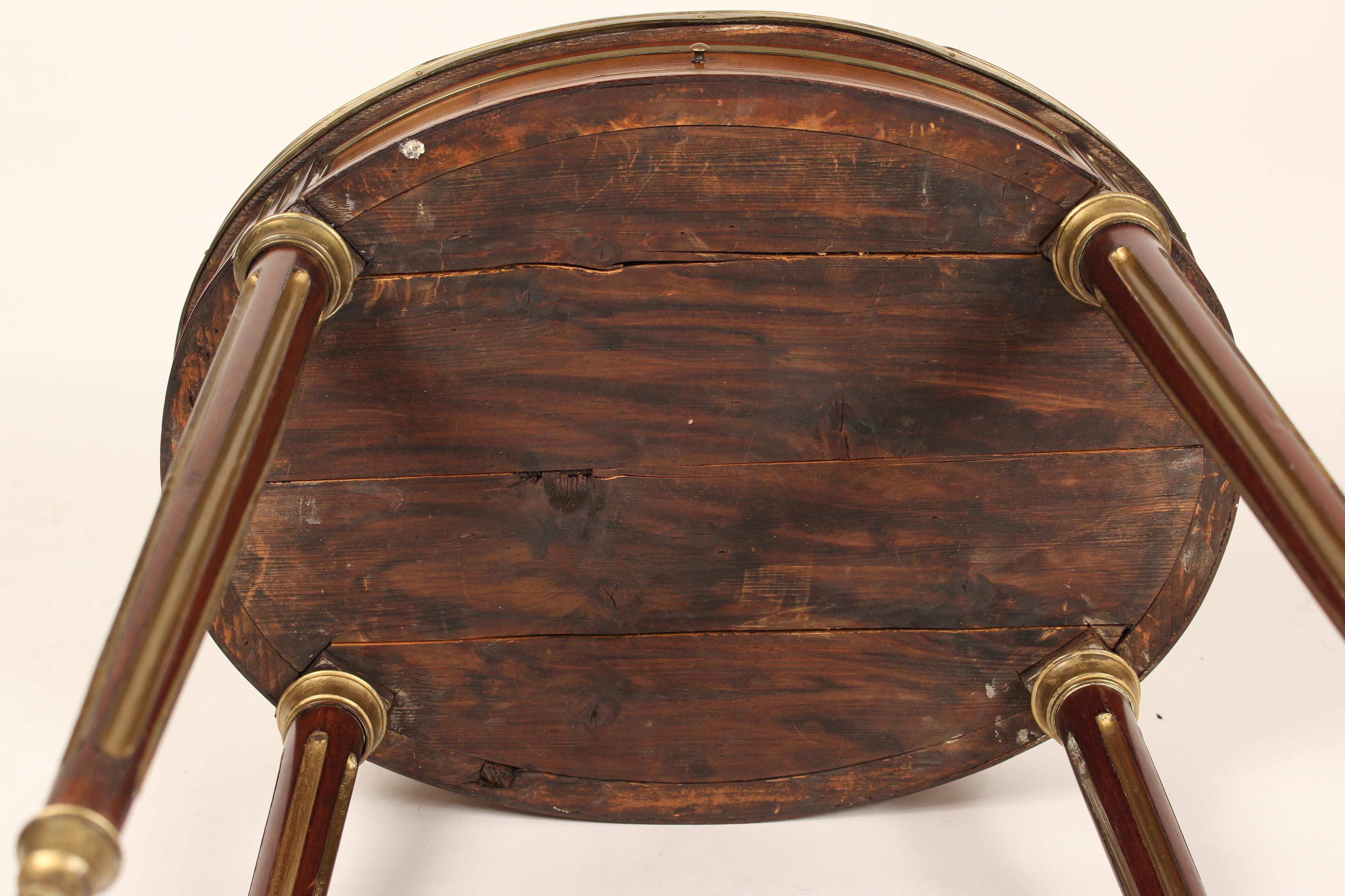 Antique Louis XVI Style Brass Mounted Mahogany Occasional Table For Sale 7