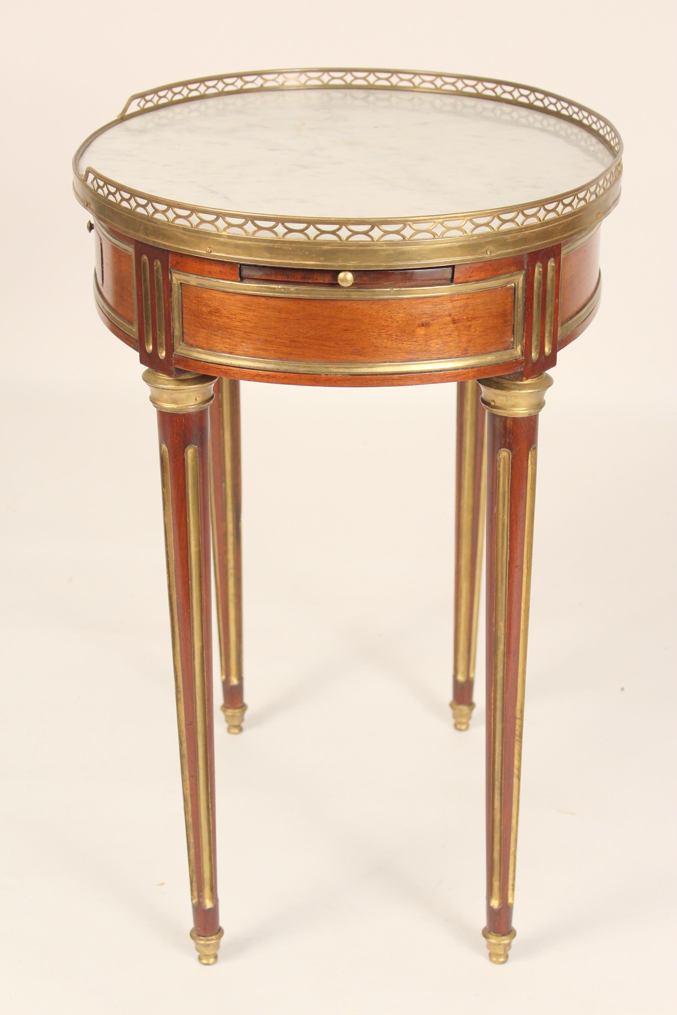 Antique Louis XVI Style Brass Mounted Mahogany Occasional Table In Good Condition For Sale In Laguna Beach, CA