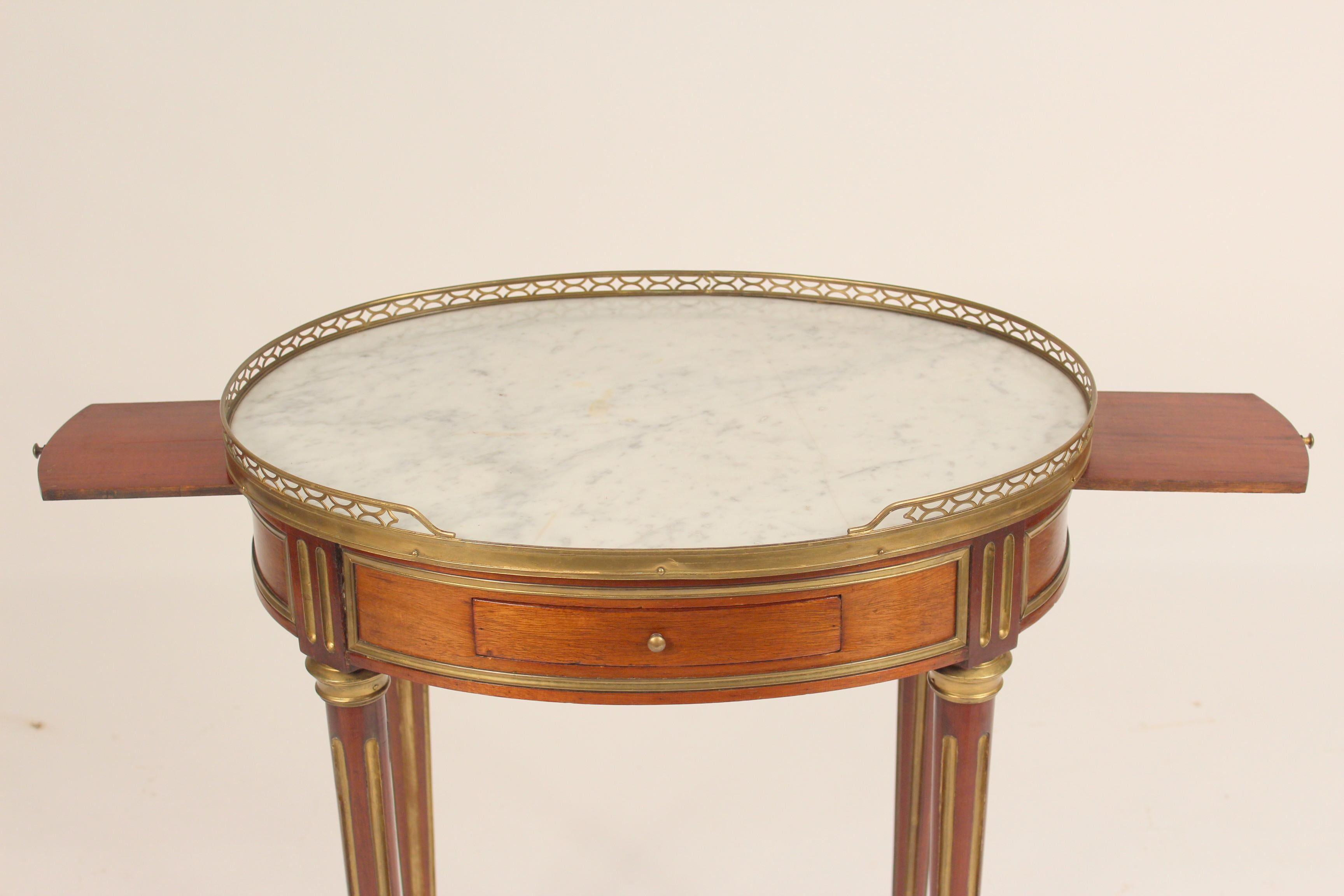 Antique Louis XVI Style Brass Mounted Mahogany Occasional Table For Sale 2