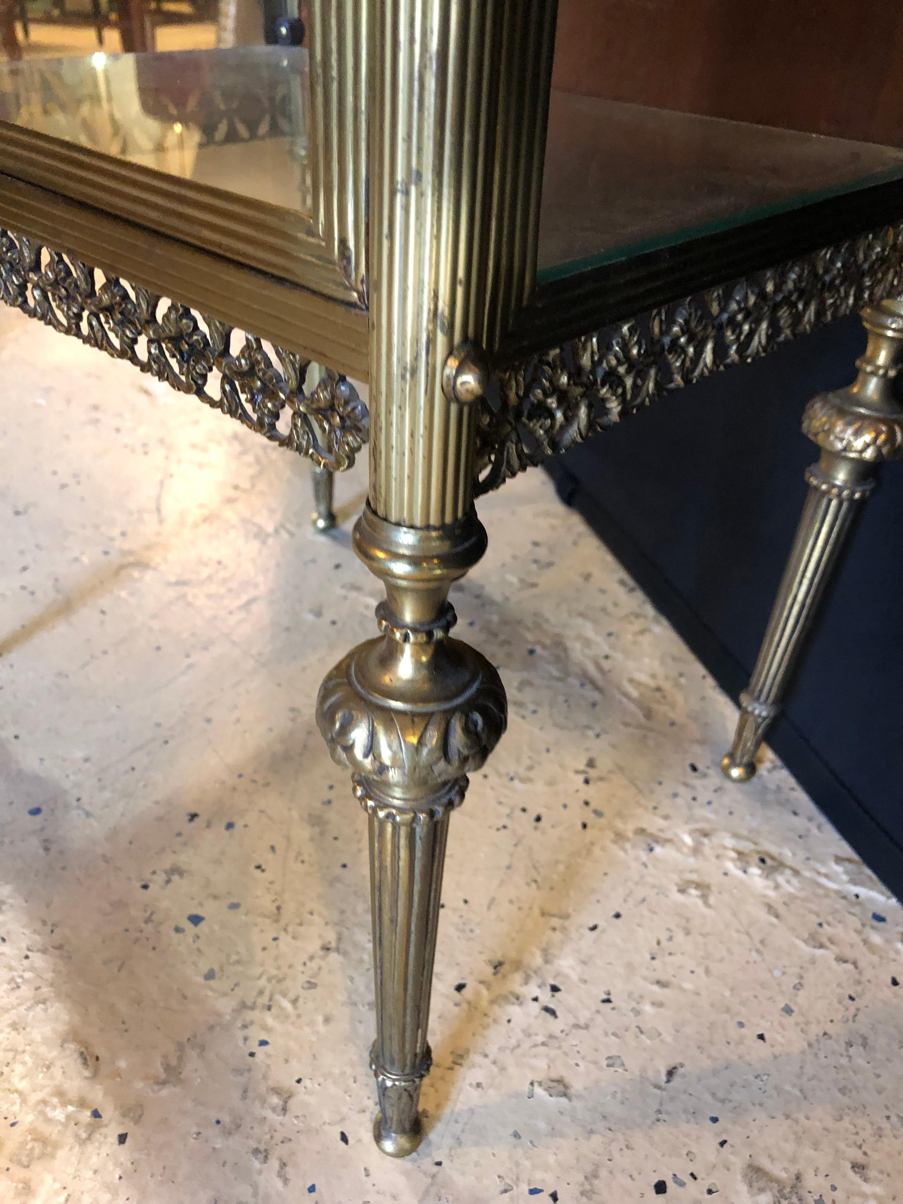 Antique Louis XVI Style Bronze / Glass Vitrine Cabinet or Nightstand 3